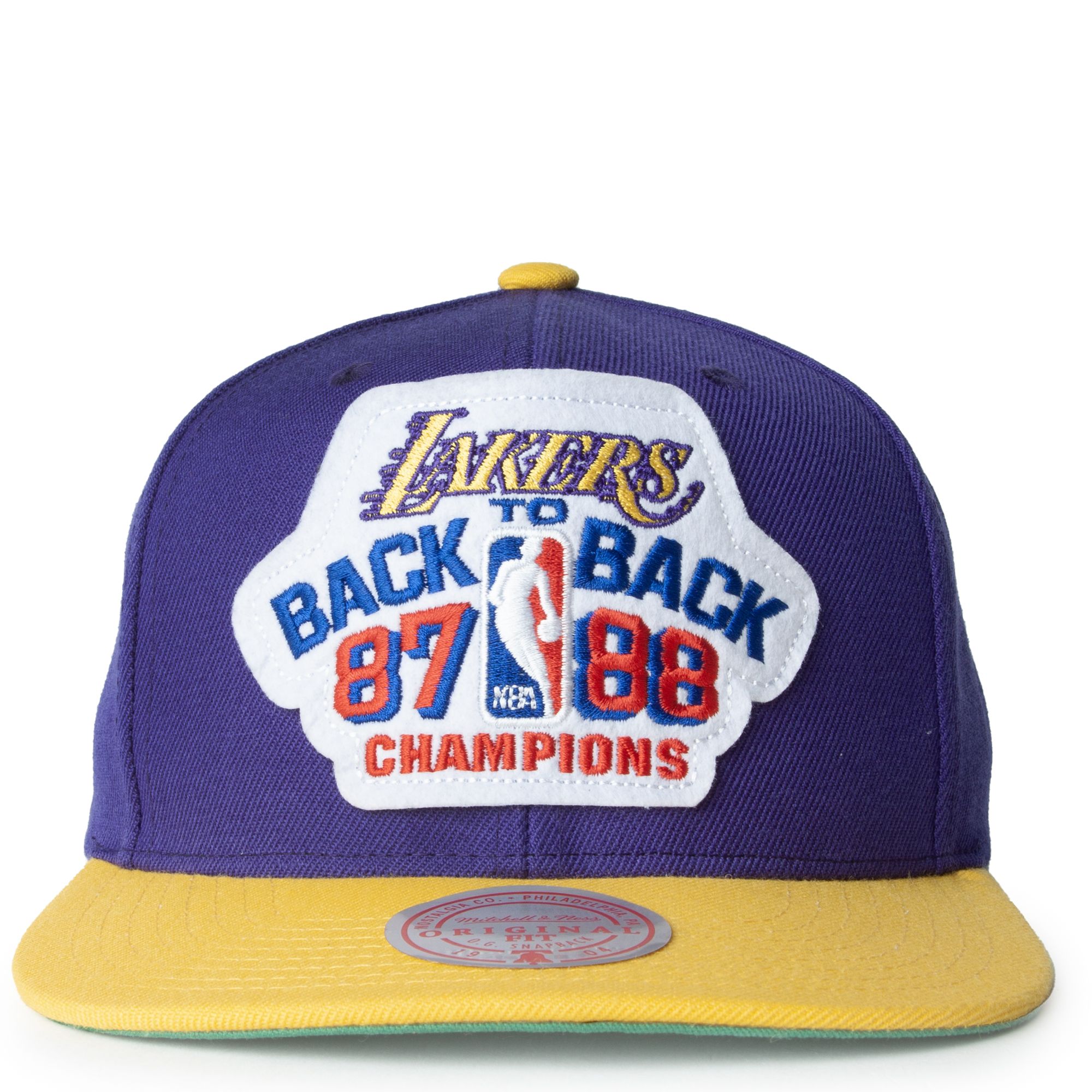 Mitchell & Ness Los Angeles LA Lakers Snapback Hat for Men -  White/Purple/Yellow - Basketball Cap for Men