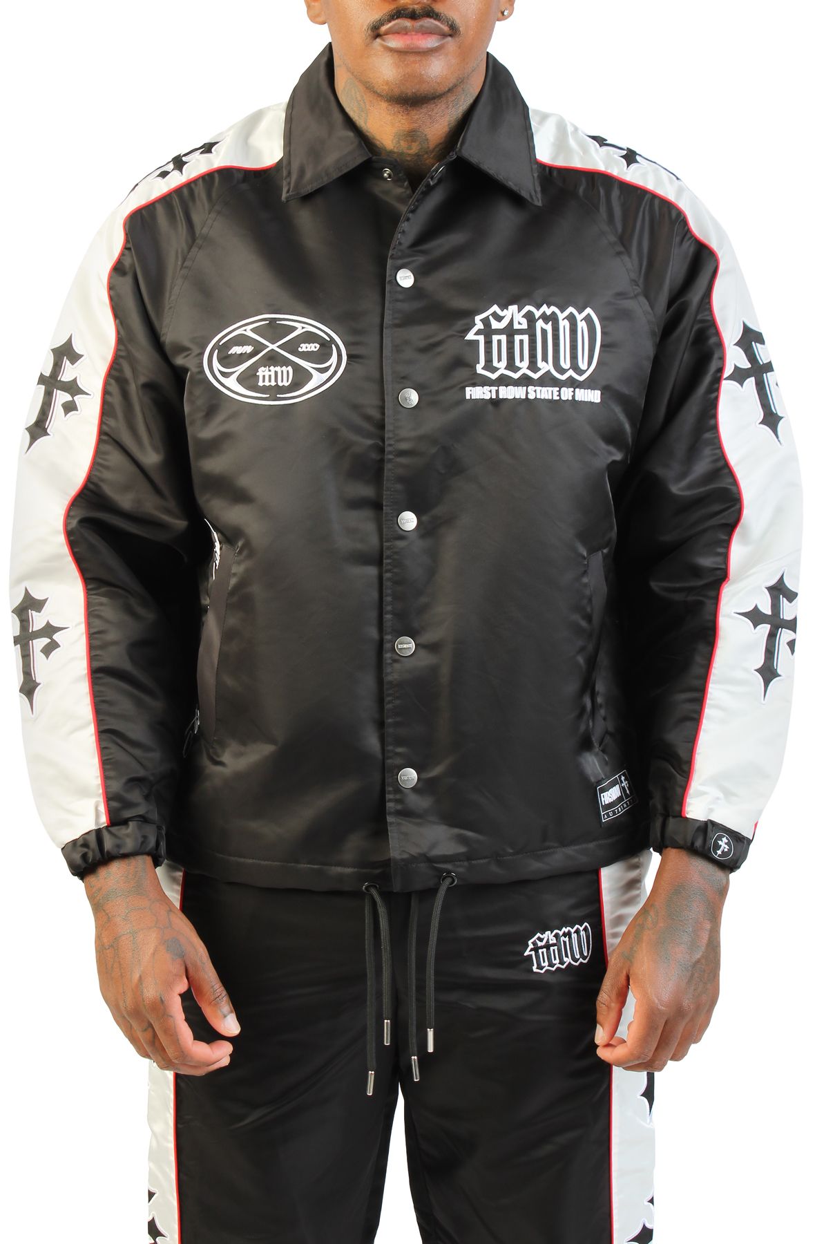 FIRST ROW STATE OF MIND RACER COACH JACKET FRJ4020-BLK - Shiekh