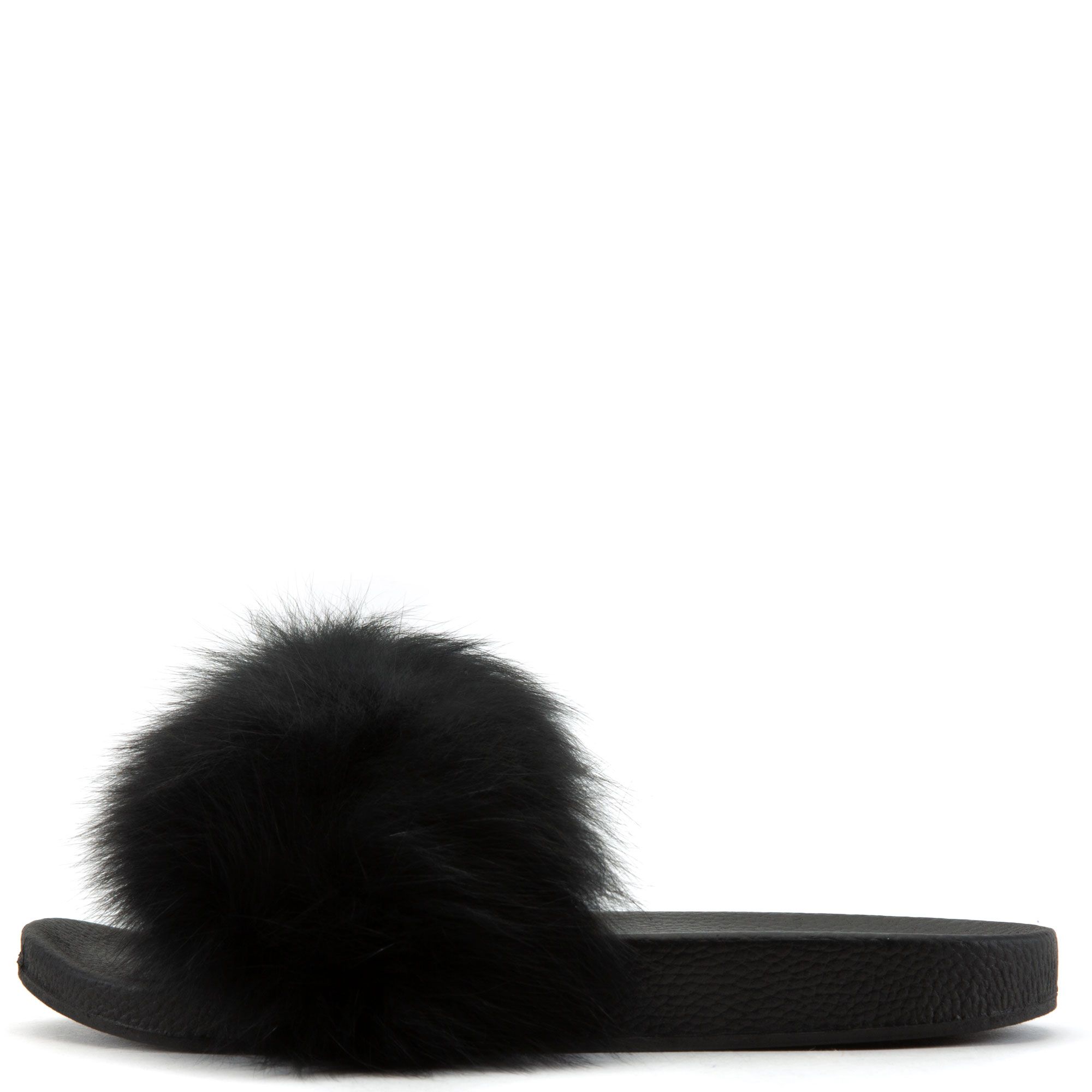 LEGEND FOOTWEAR INC Fanzzy-1 Fur Slides FANZZY-1-BLK - Shiekh