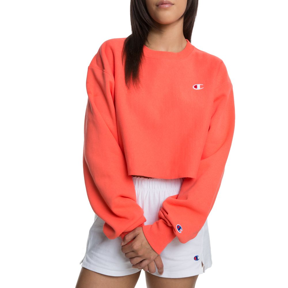 CHAMPION REVERSE WEAVE CROPPED CUT OFF CREW WL827 549302 DOH - Shiekh