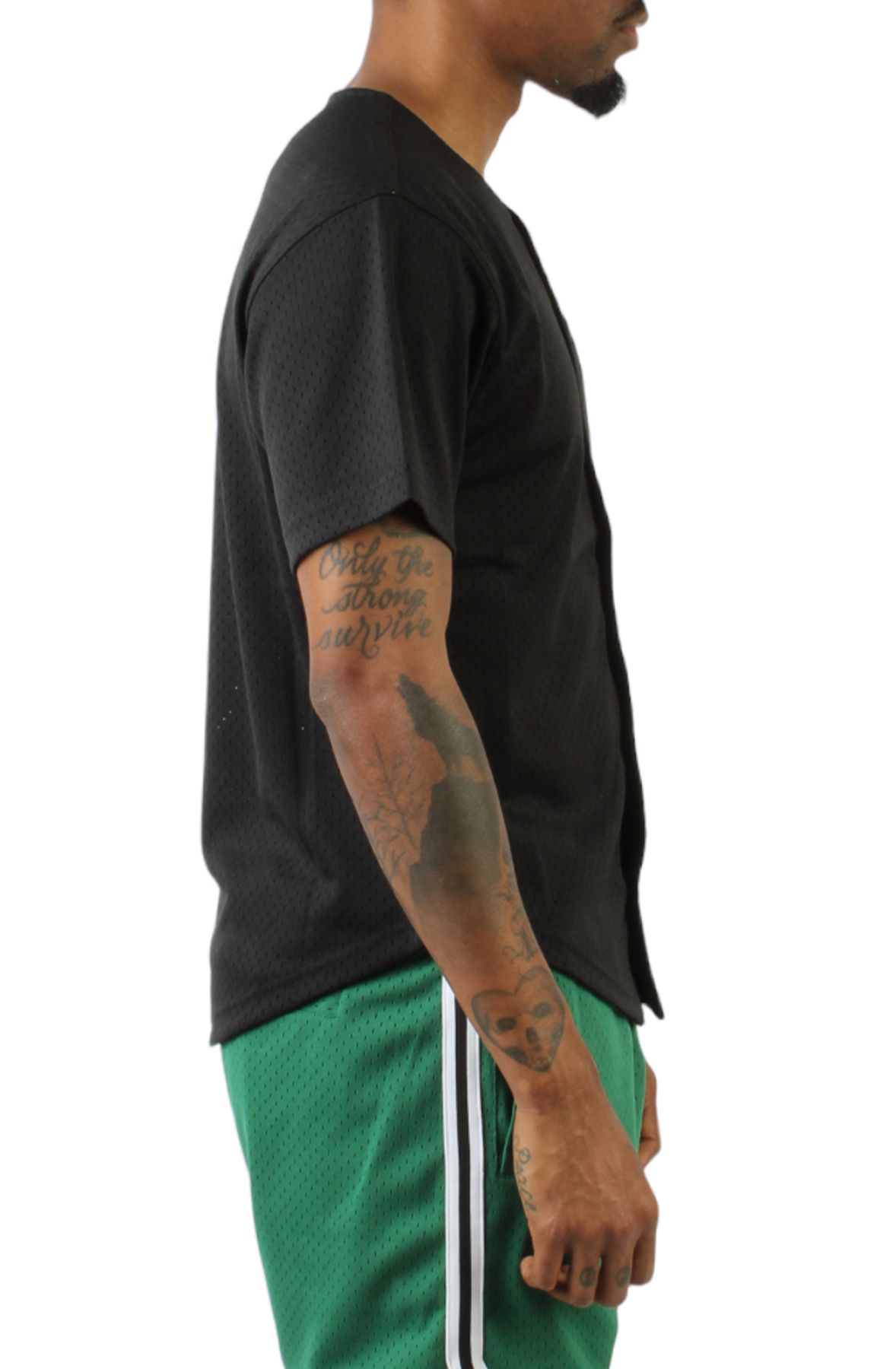 MITCHELL AND NESS Stamped Button Front Mesh Baseball Jersey