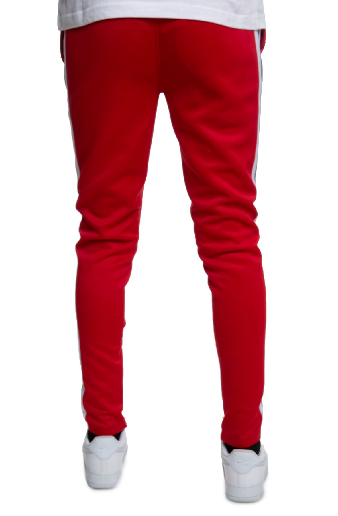 pants with red and white stripe