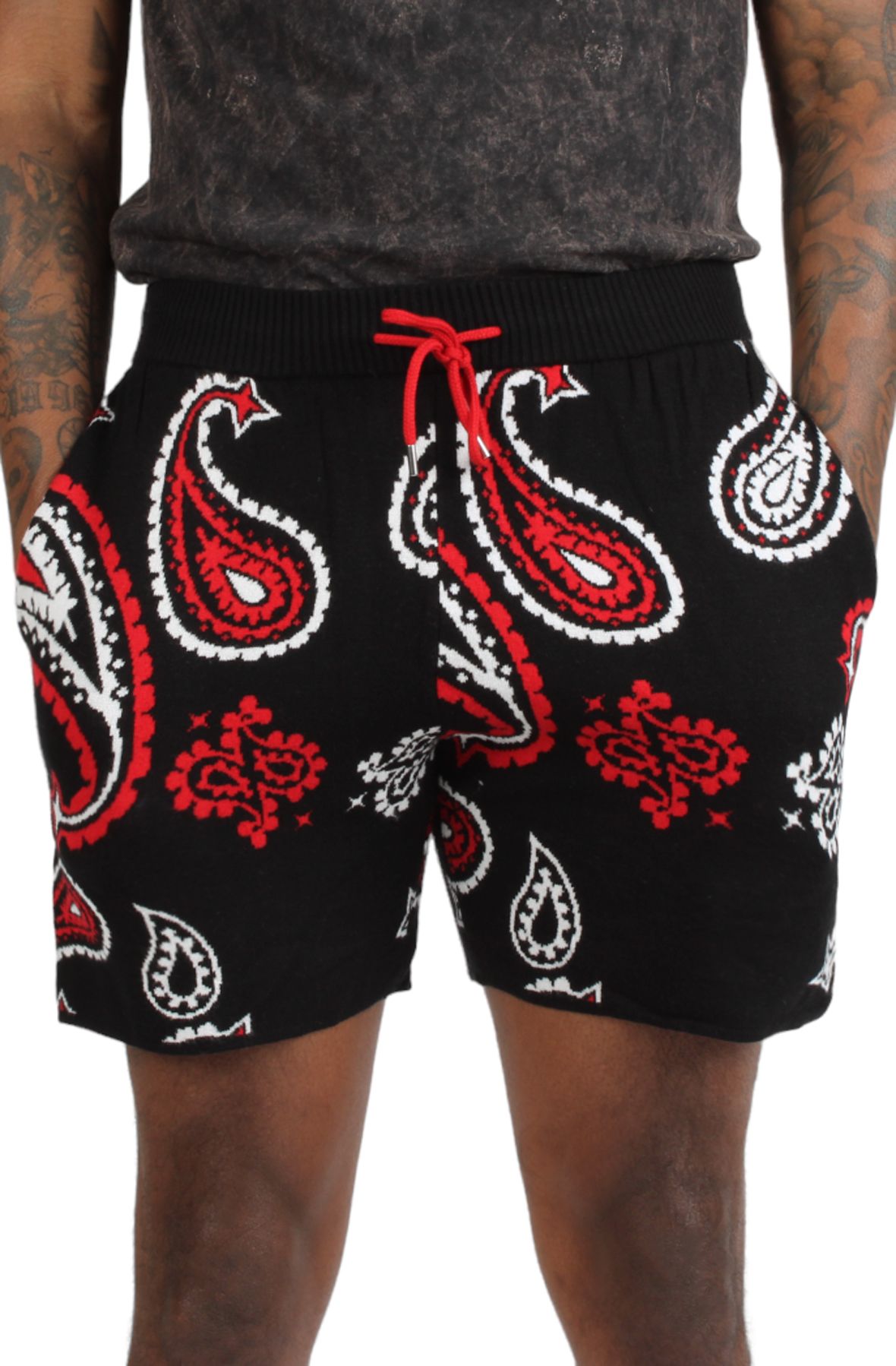 Oversized Bandana Basketball Knitted Shorts