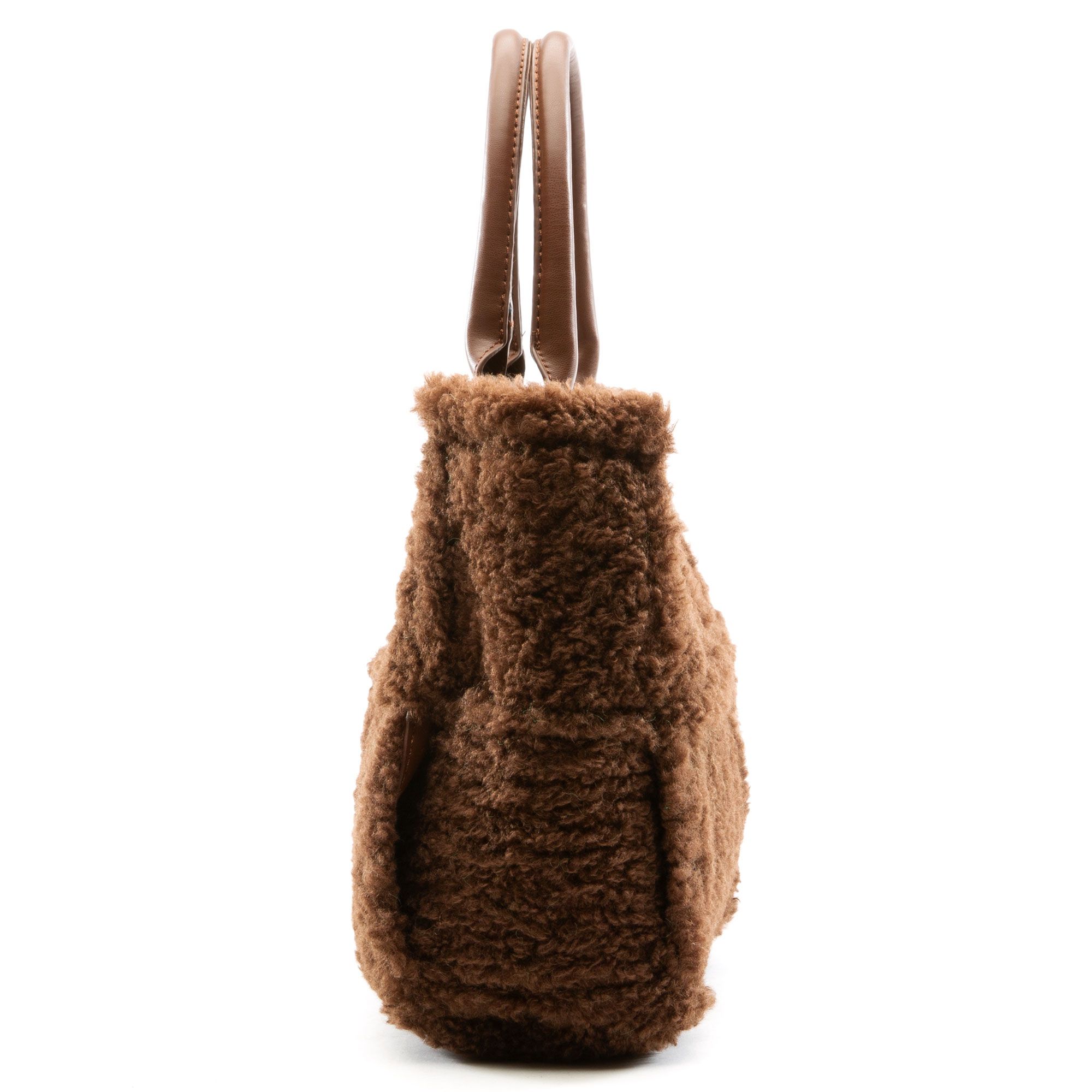 CC APPAREL AND DESIGN, INC. Soft Sherpa Handbag BAG-SEP21-14-CHOCO - Shiekh