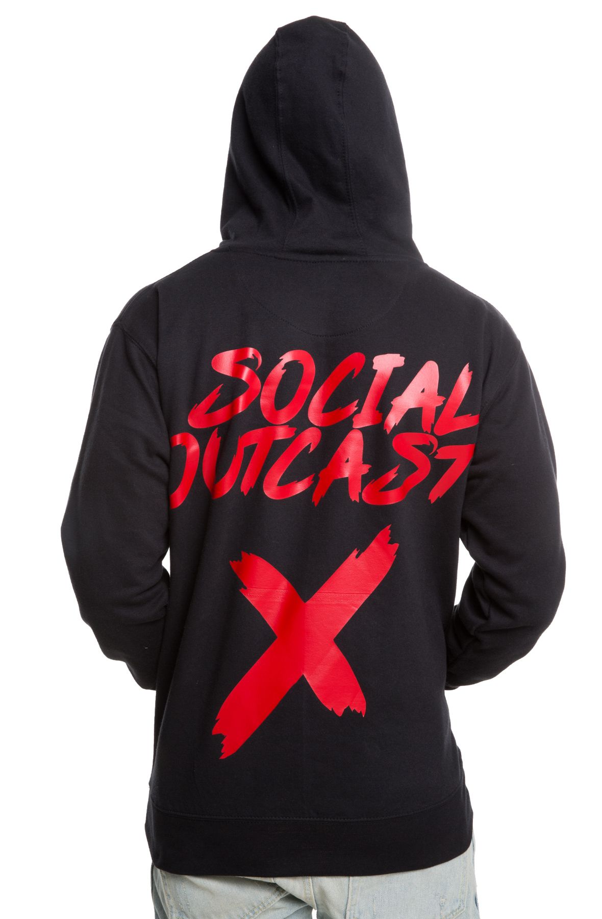 KILOS TO PARIS Social Outcast Hoodie in Black and Red KILOSTP30 - Shiekh