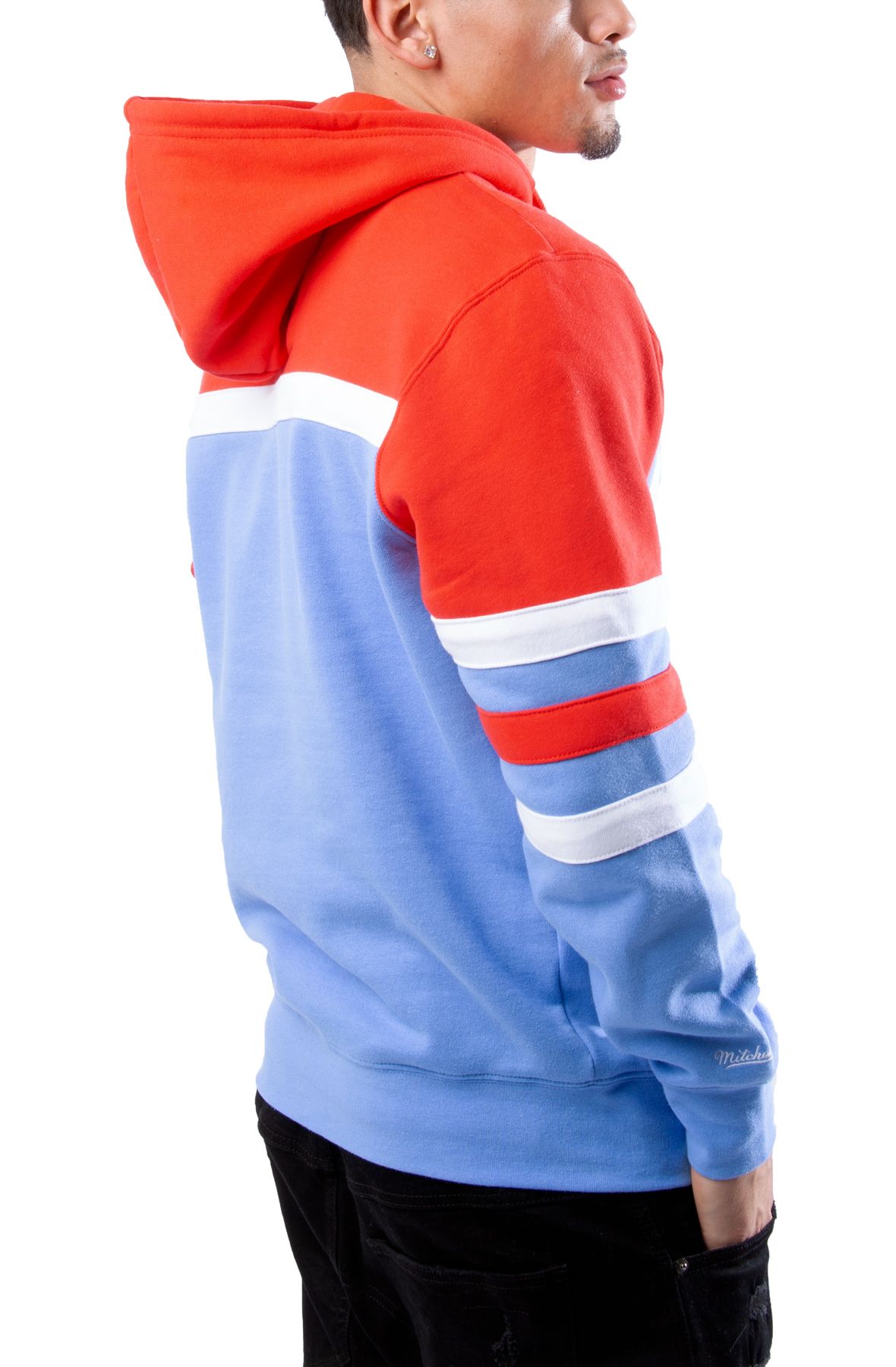 MITCHELL AND NESS Houston Oilers Head Coach Striped Hoodie