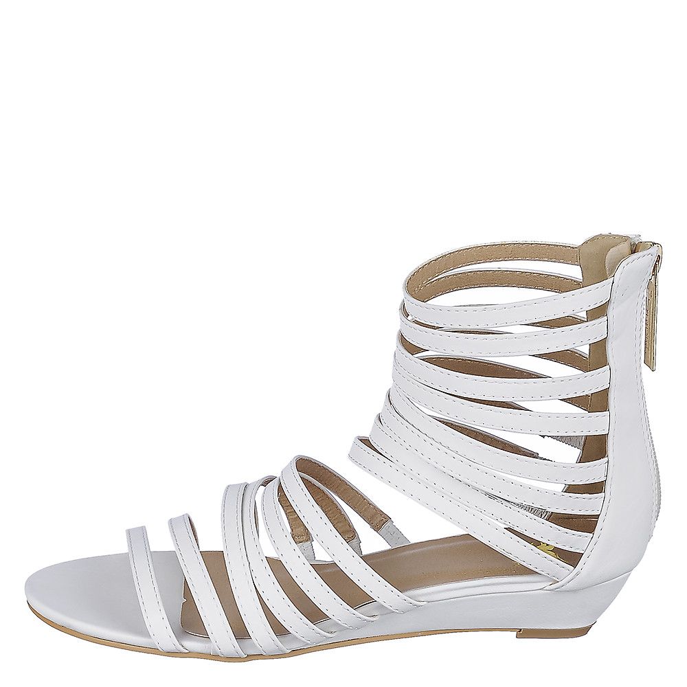 White gladiator wedge sandals deals