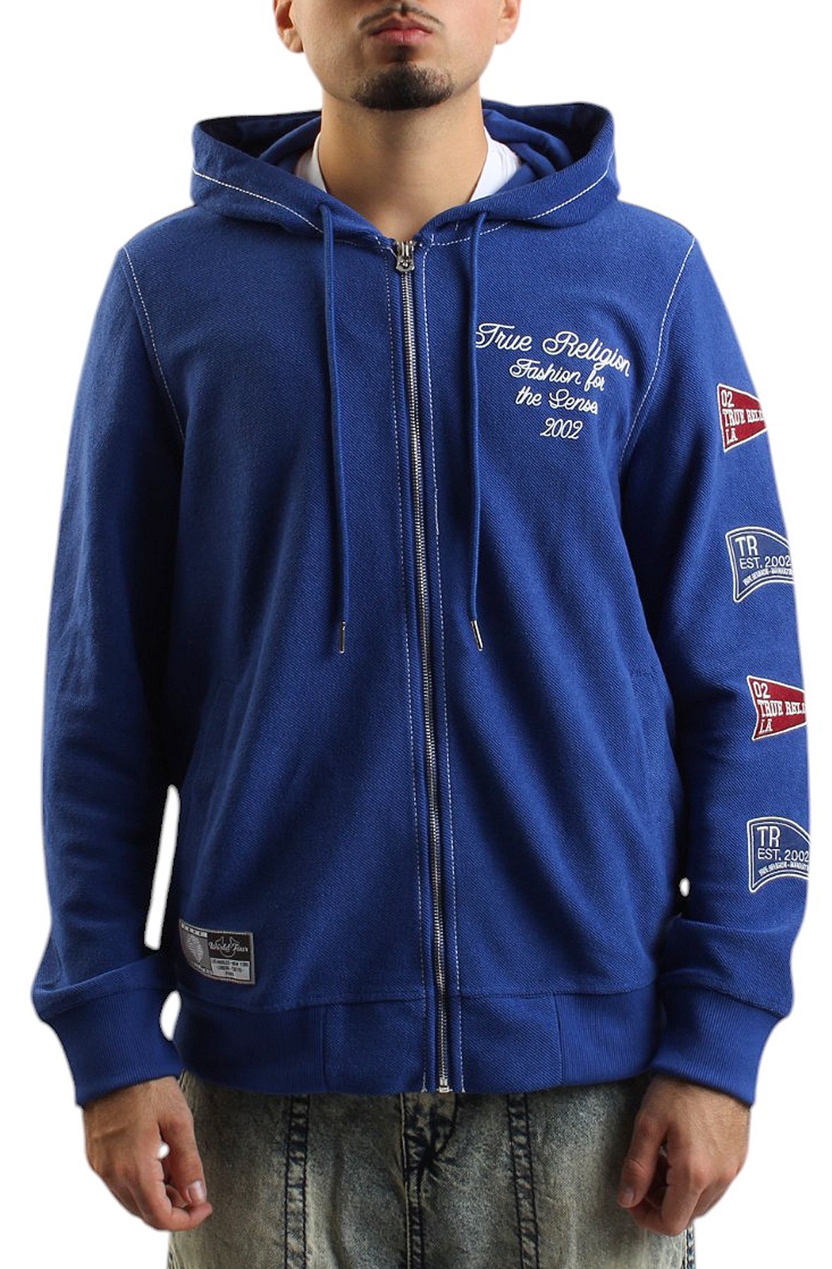 TRUE RELIGION French Terry Zip Hoodie 109387-MAZBLU - Shiekh