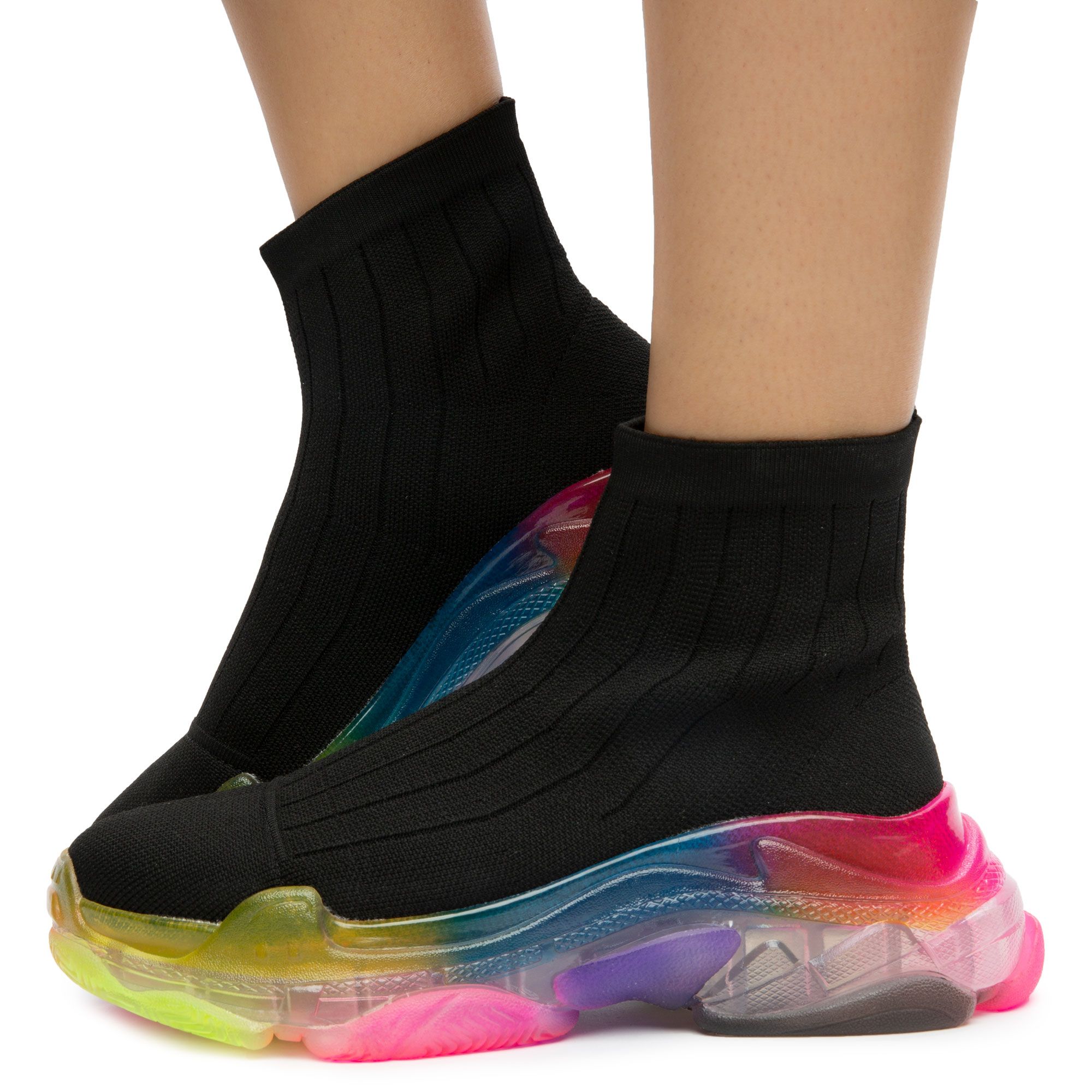Raisin Slip-On Sneakers Black/Rainbow