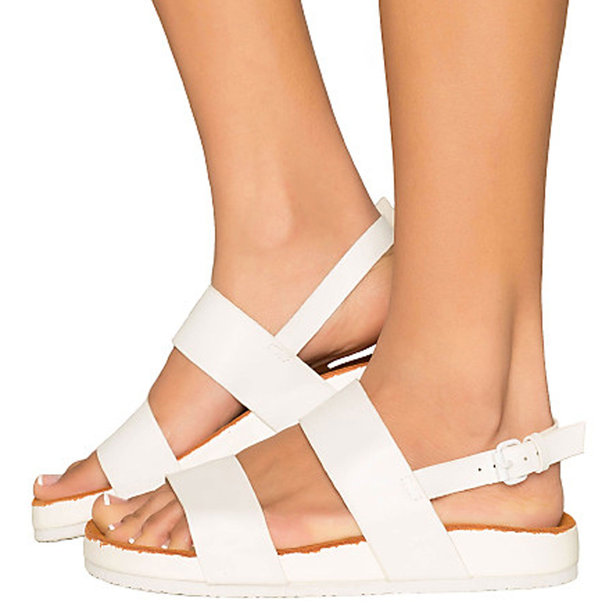 ladies white slingback sandals