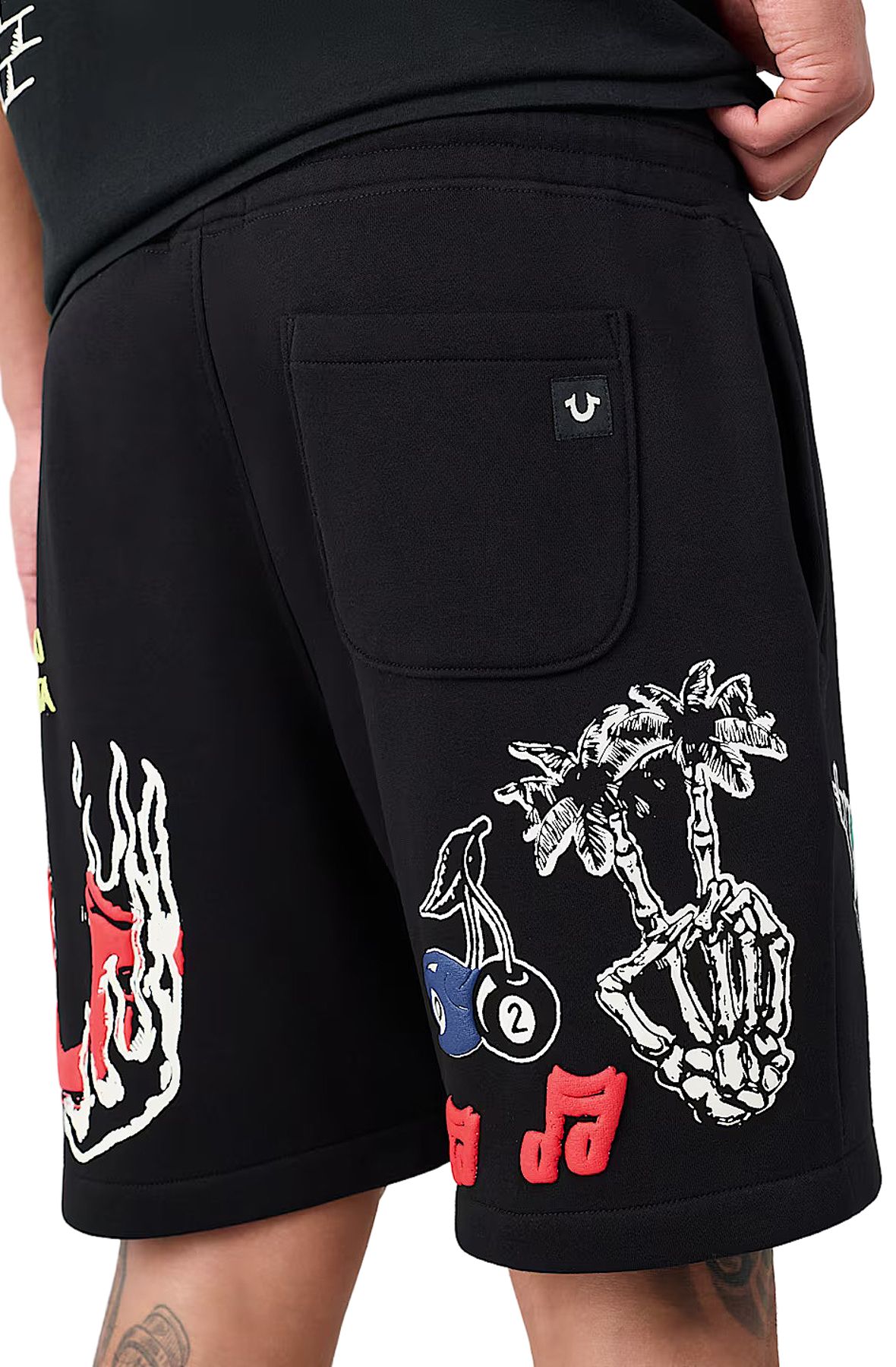 TRUE RELIGION Sketched Logo Fleece Short 110333-1001 - Shiekh