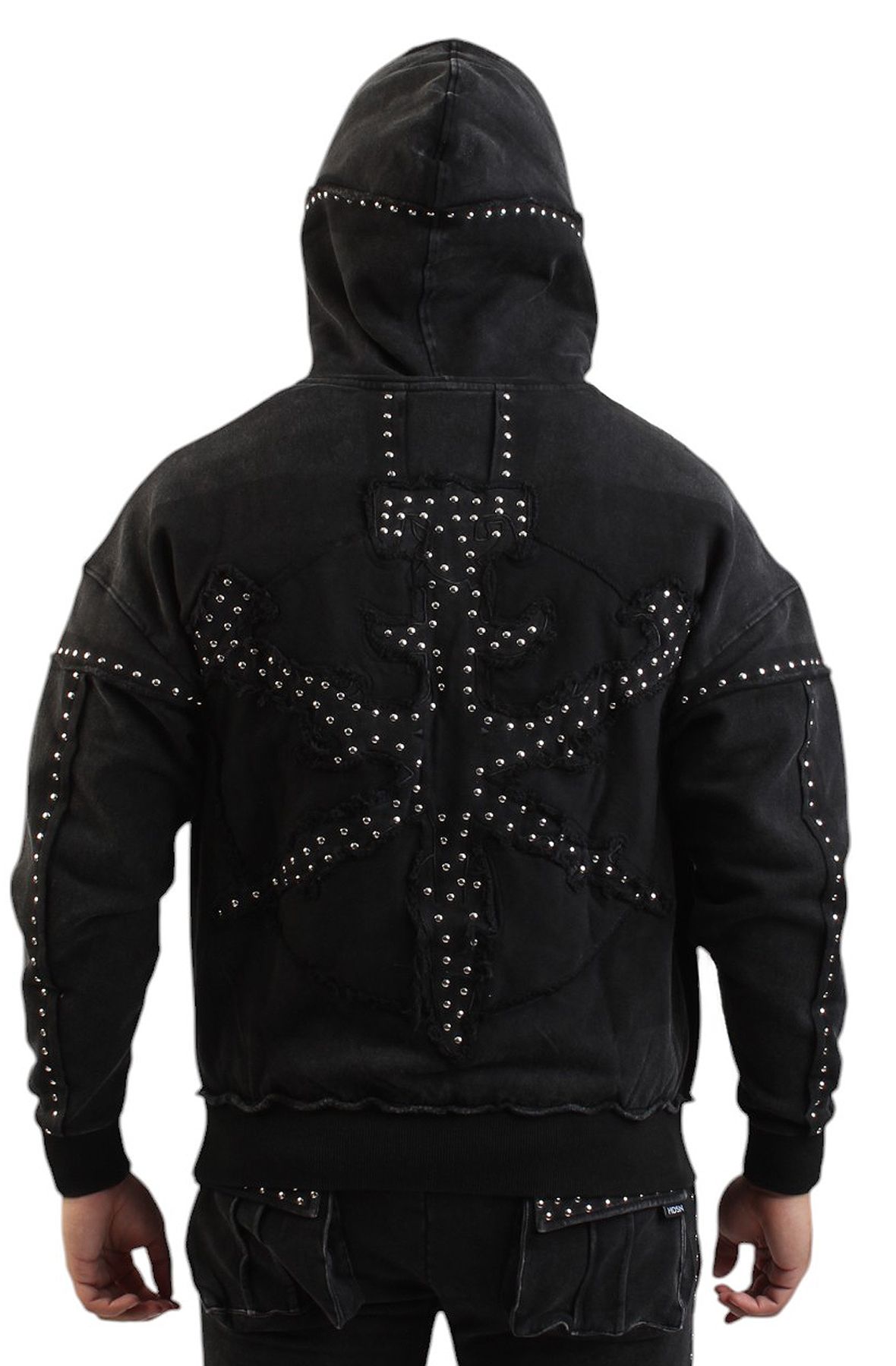 HUDSON METAL 385GSM OVERSIZED HOODY 538BLK - Shiekh
