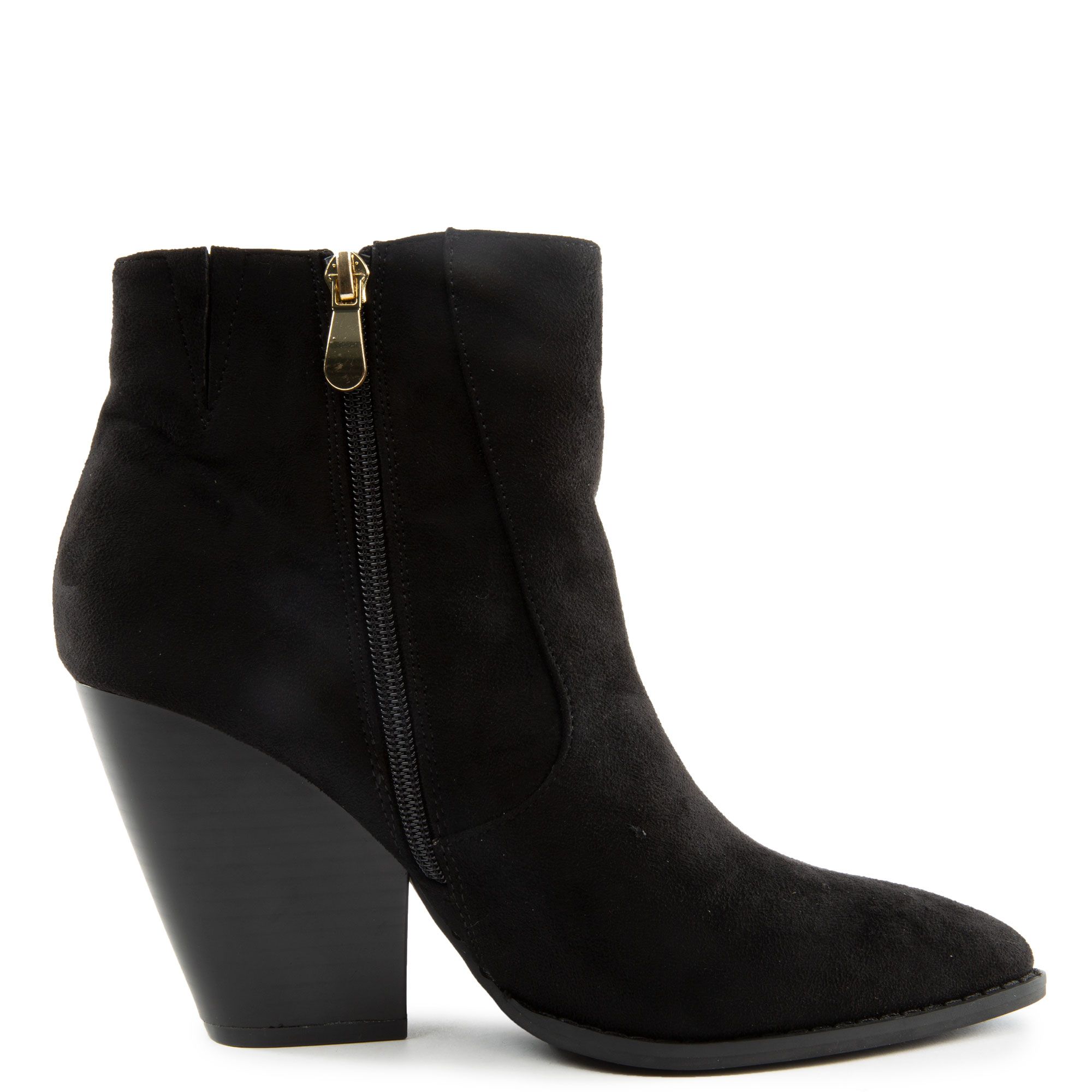 pointy black booties