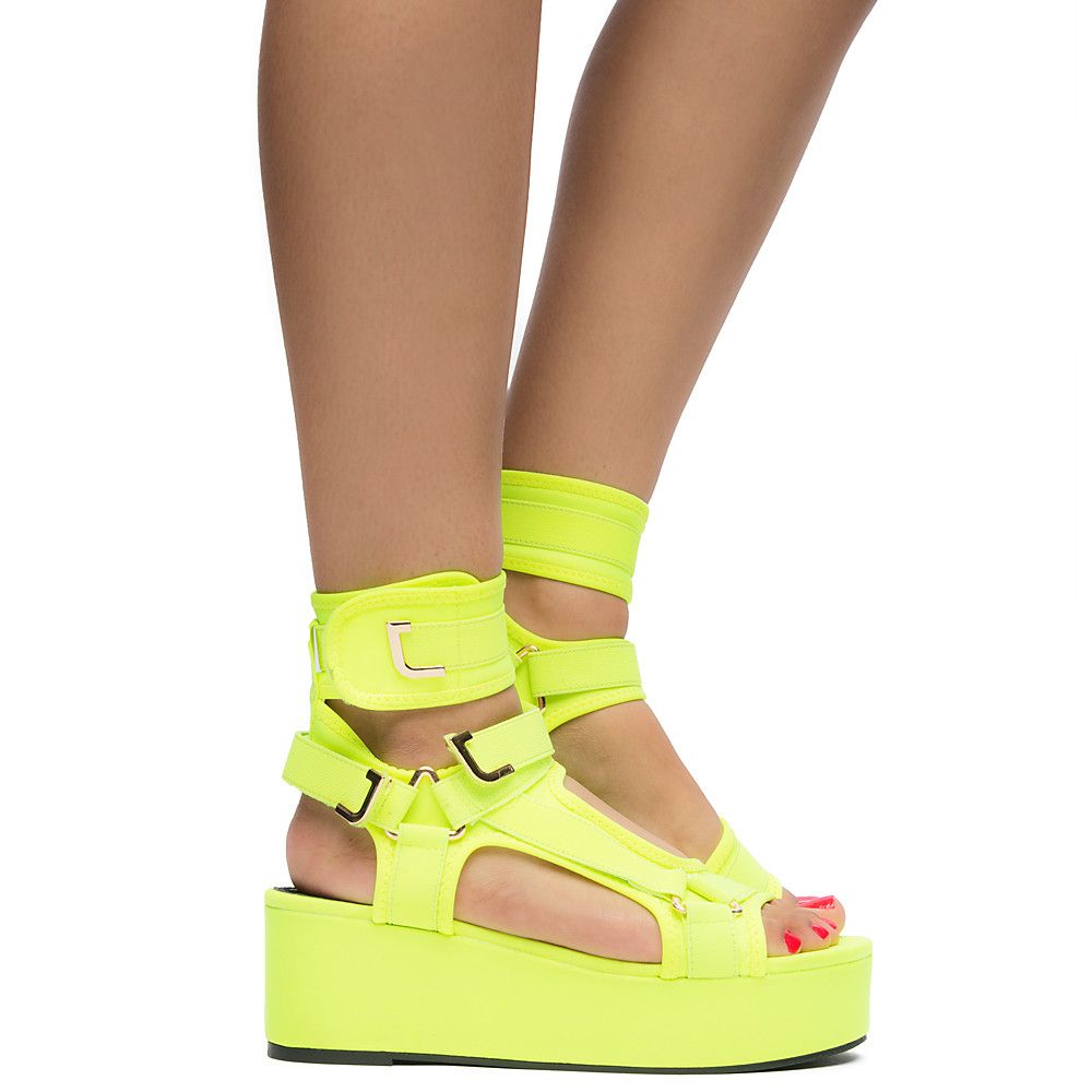 womens neon sandals