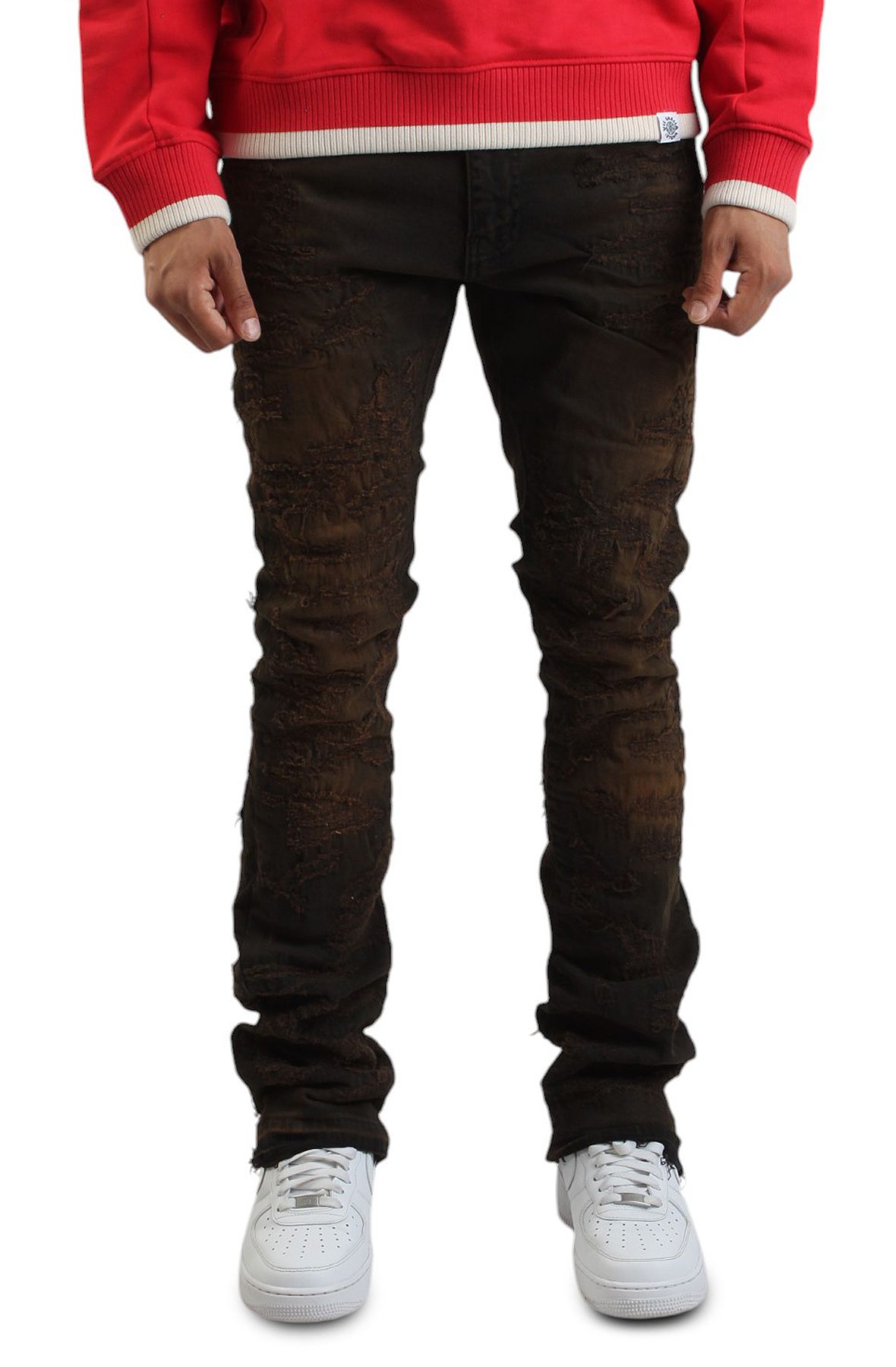 BRIAN BROTHERS INC. Acid Wash Martin Stacked Jeans JTF2118R-CBLK