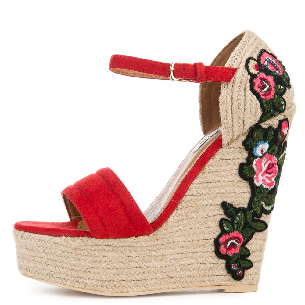 CAPE ROBBIN Zelda-8 Espadrille Wedge ZELDA-8/RED - Shiekh