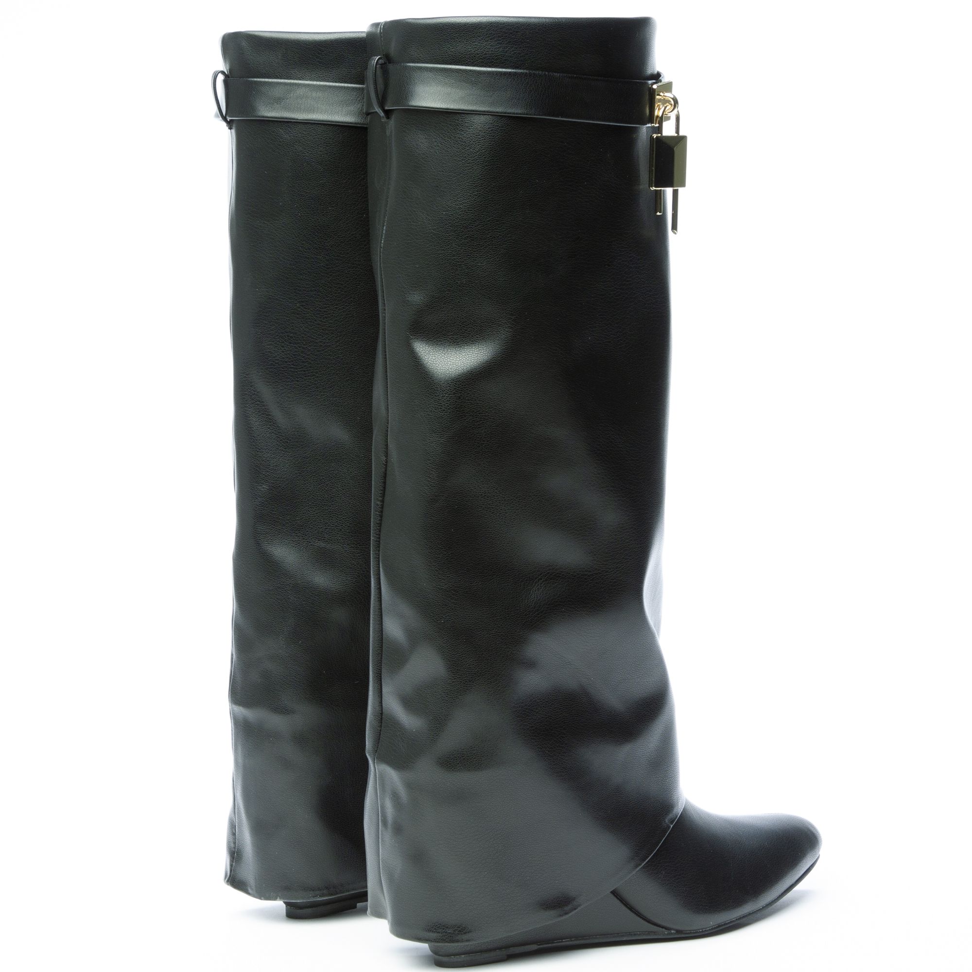 LILIANA Mutto-1 Drape Knee High Boot MUTTO-1-BLK - Shiekh