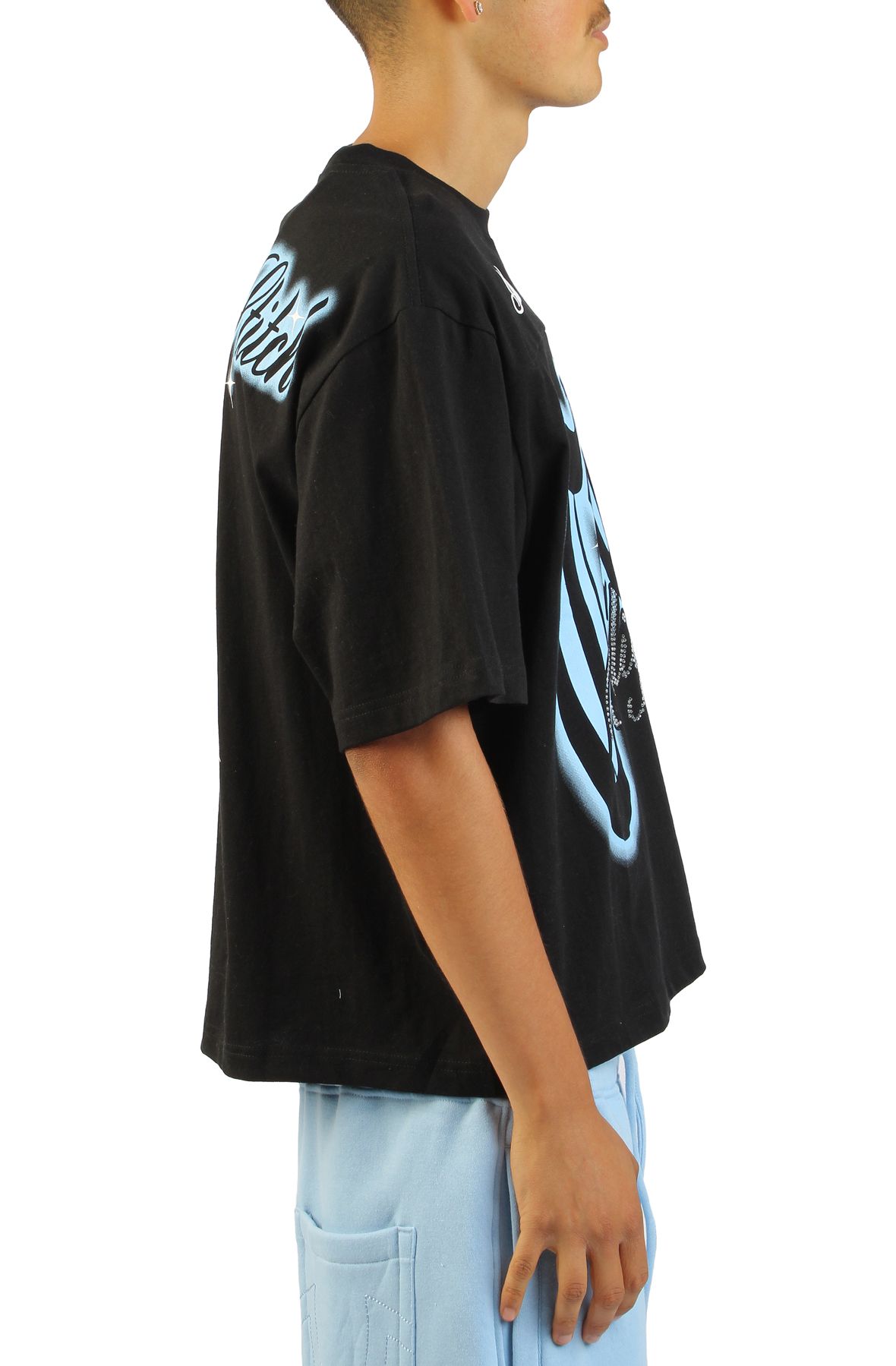 TRUE RELIGION Rhinestone Logo Heavyweight Boxy T-Shirt 110306-1001