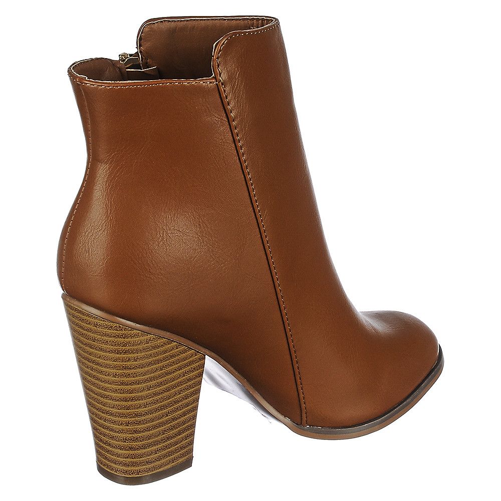 cognac high heel boots