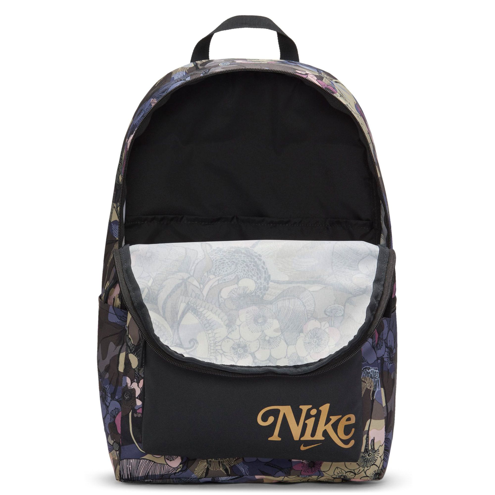 nike black and gold bookbag