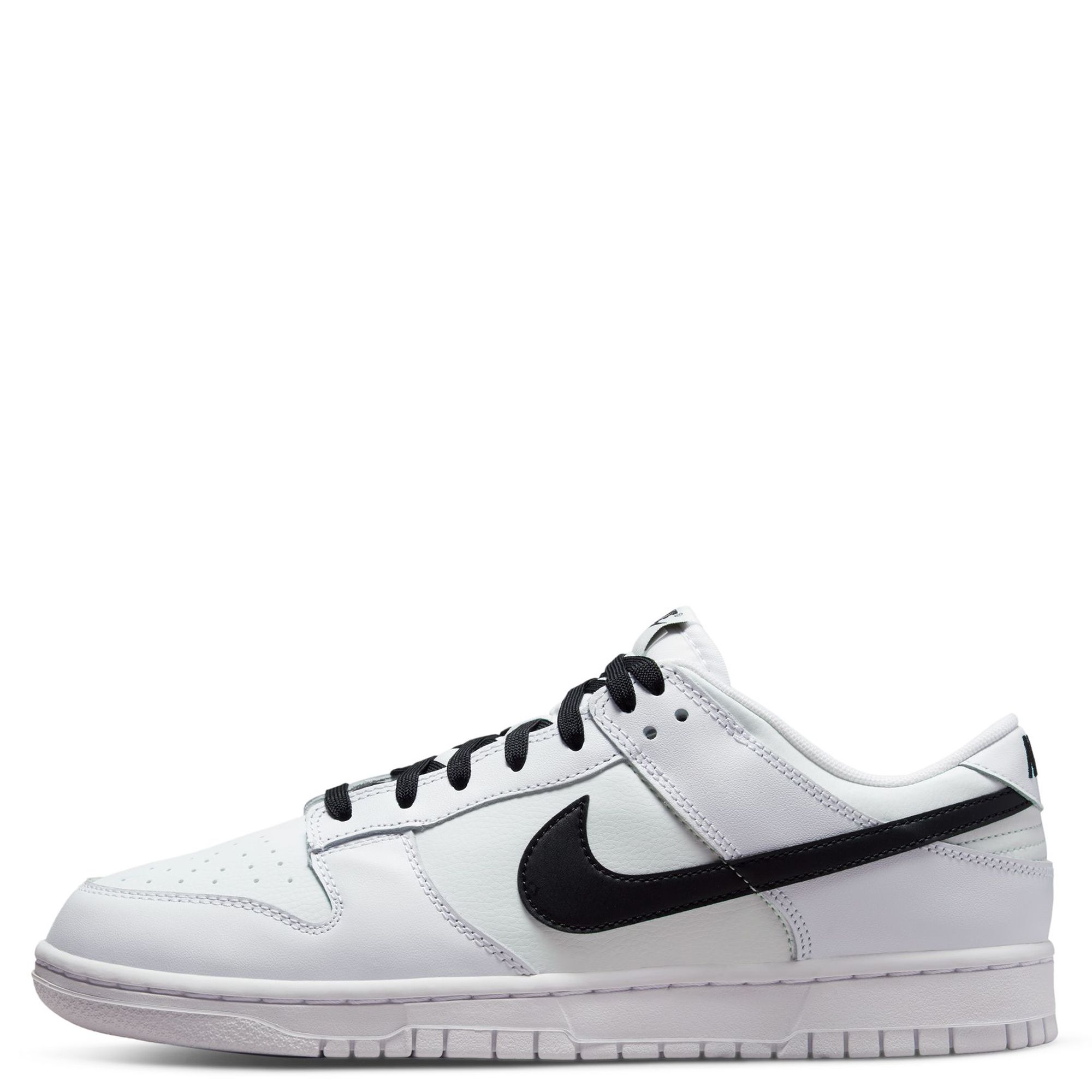 dunk low white and black