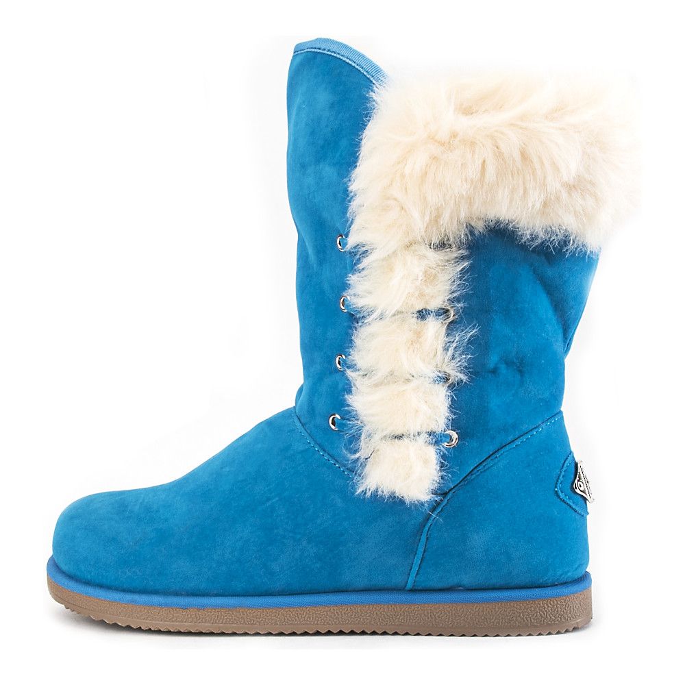 blue fur boots