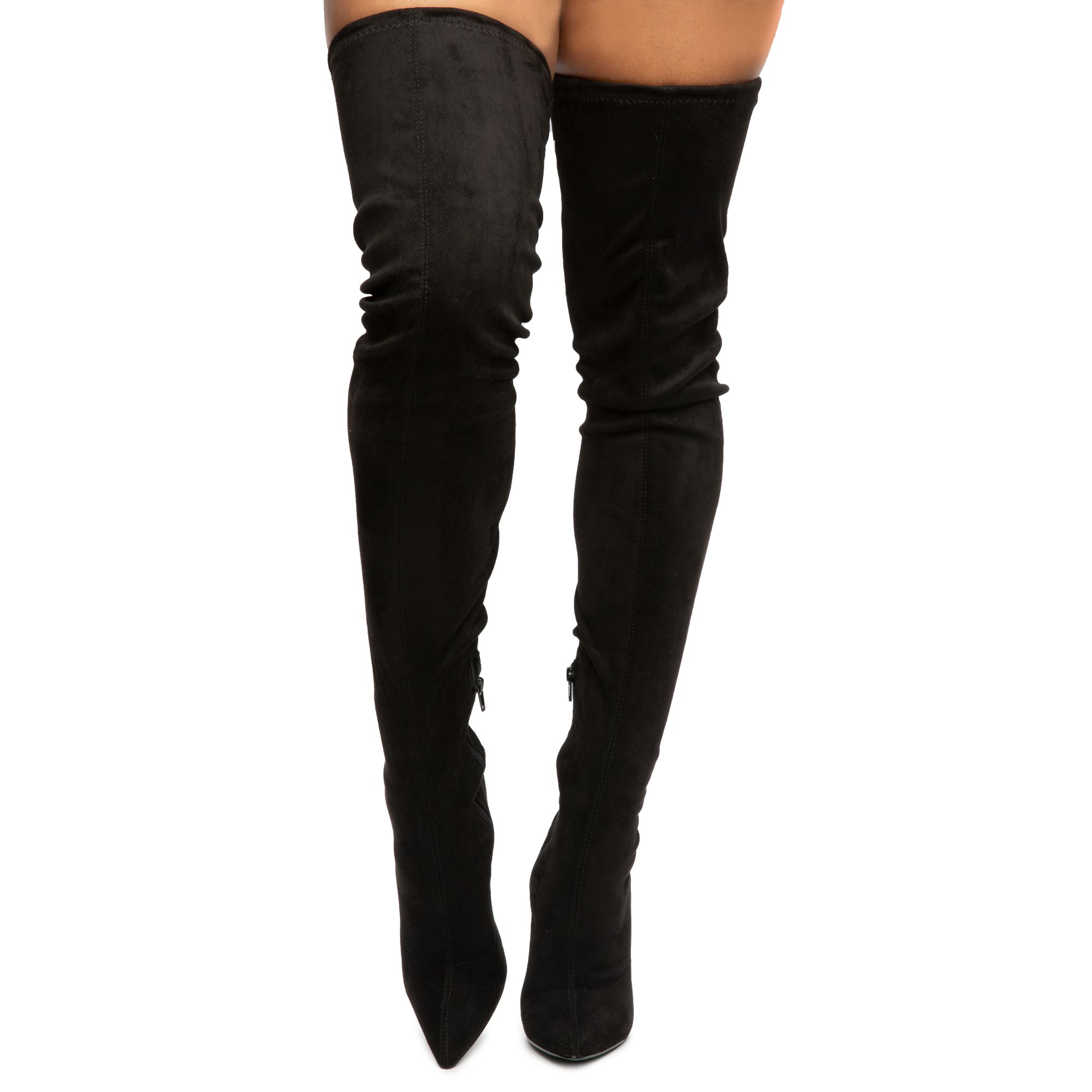 LILIANA Gisele-50 Thigh High Heeled Boots GISELE-50-BLK - Shiekh