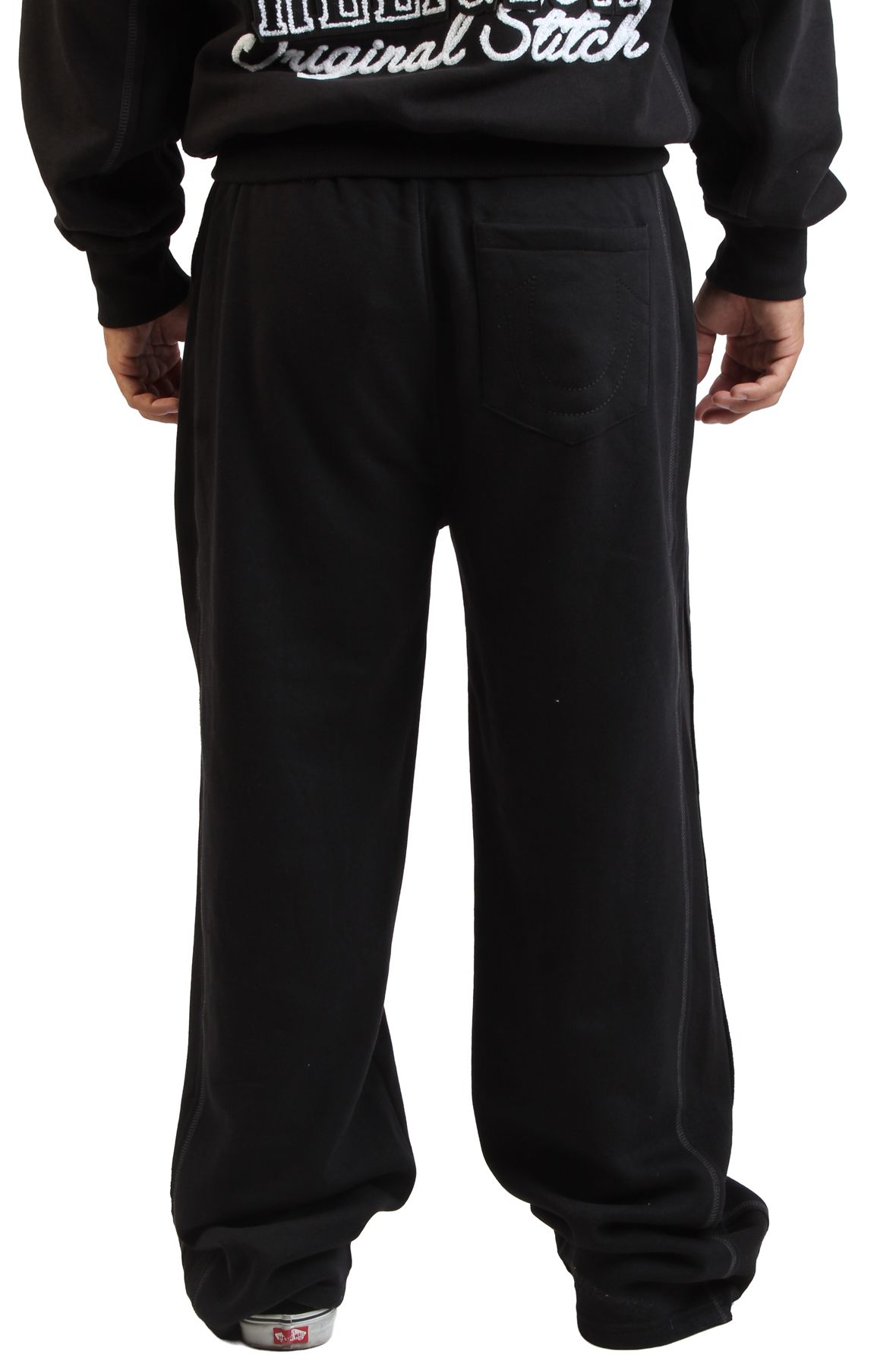 TRUE RELIGION Ribbed Stitch Logo Baggy Sweatpant 109817-1001 - Shiekh