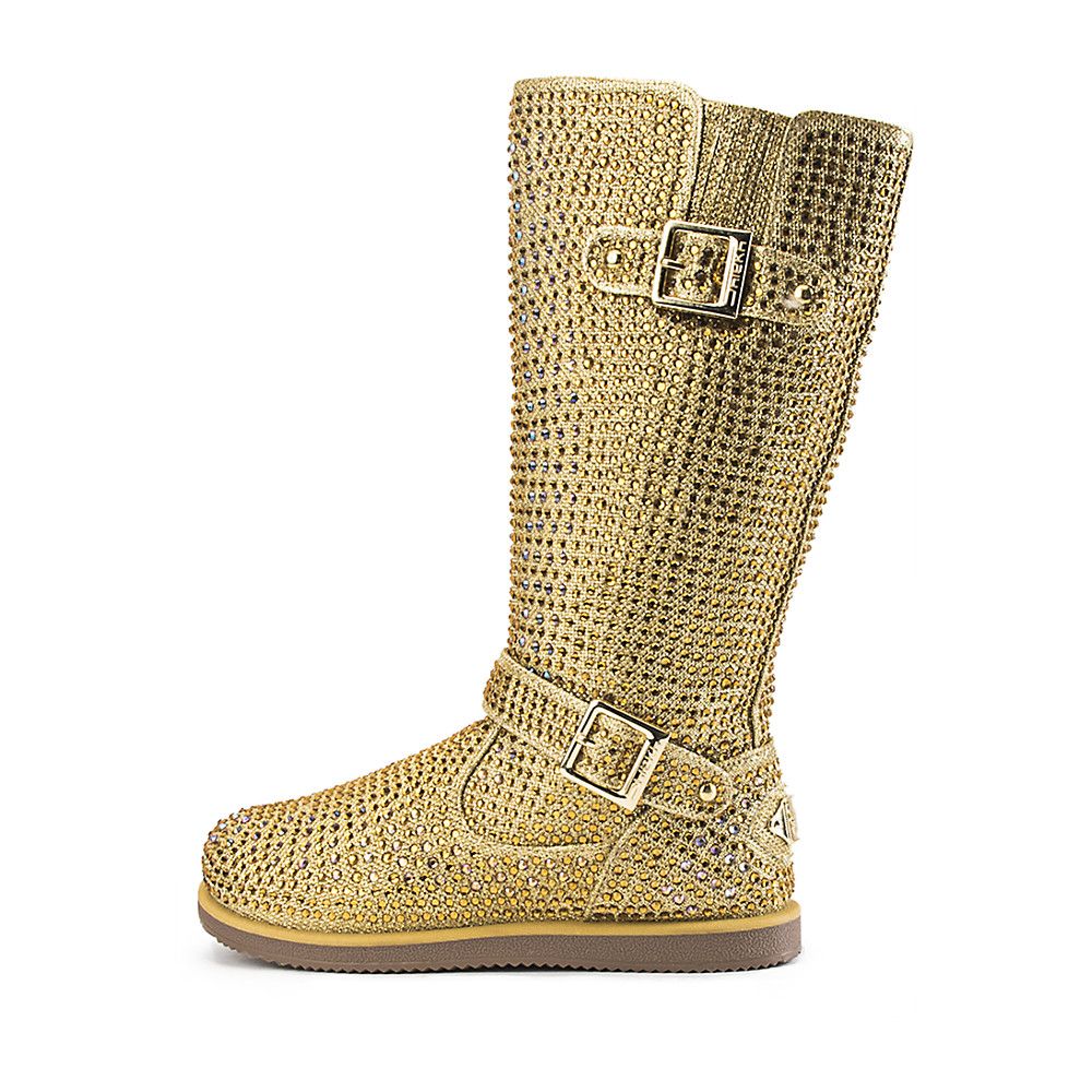wide calf gold boots