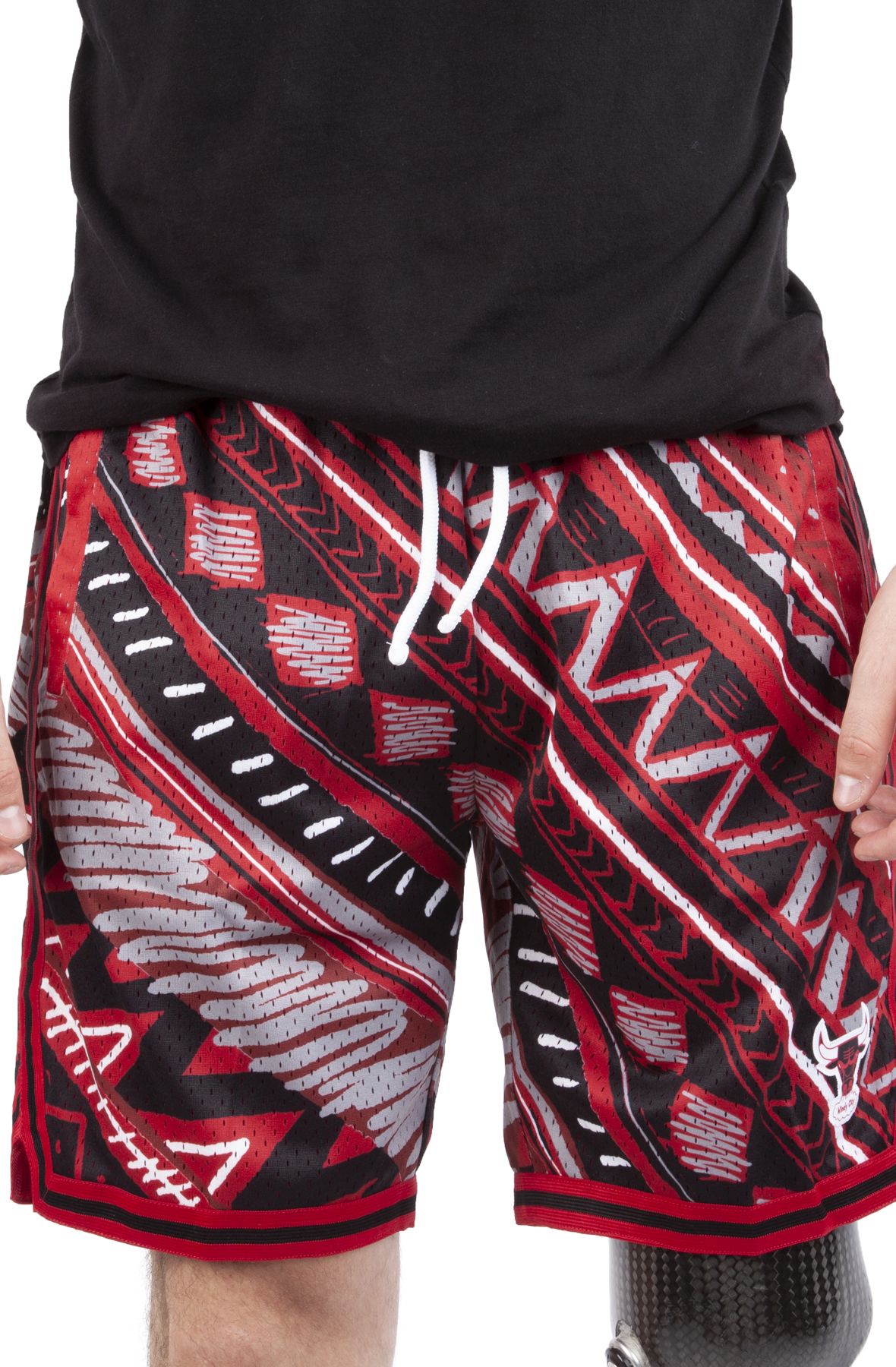 MITCHELL AND NESS Bulls Game Day Tribal Pattern Shorts PSHR4837 ...