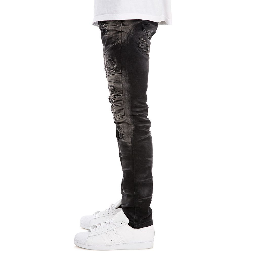 SMOKE RISE Men's Stretch Twill Jeans JP 6022 BLK - Shiekh