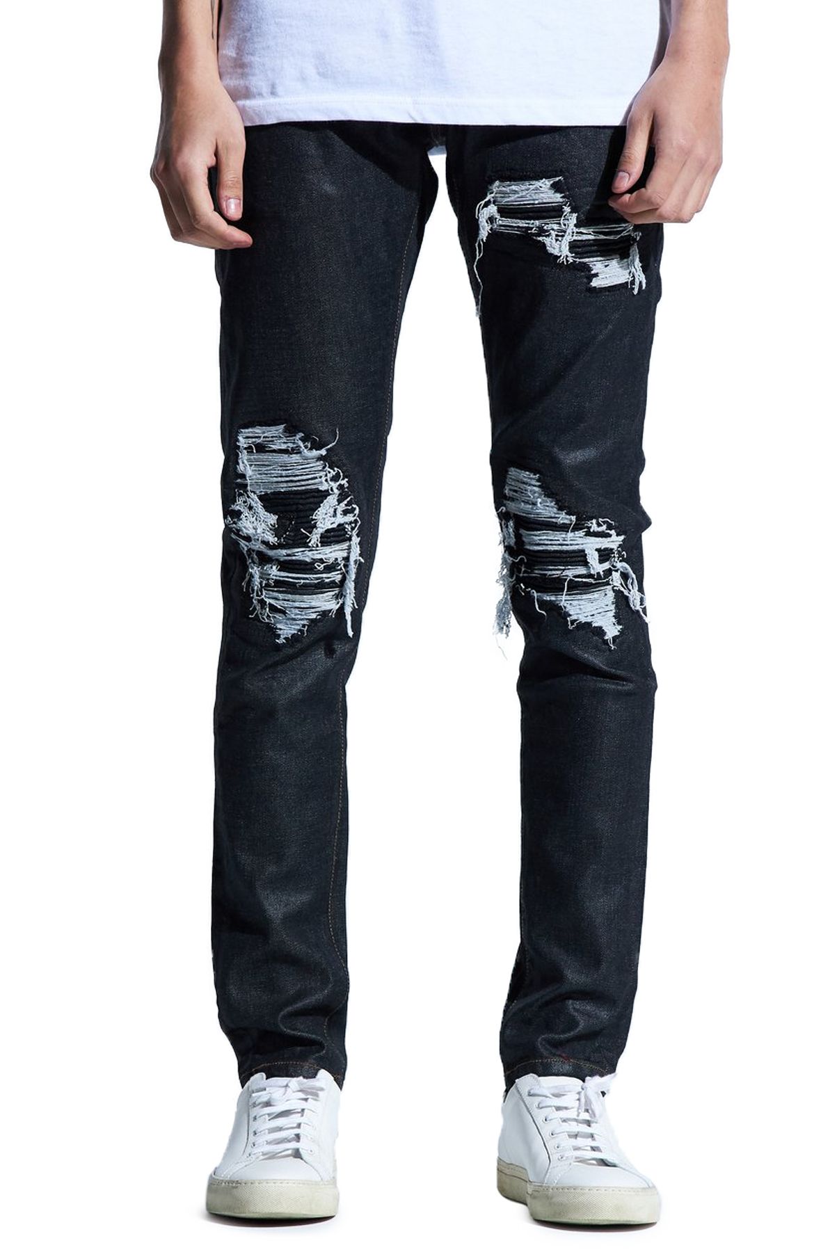 Buy Premium Skinny black Ripped & repaired Jeans for Men