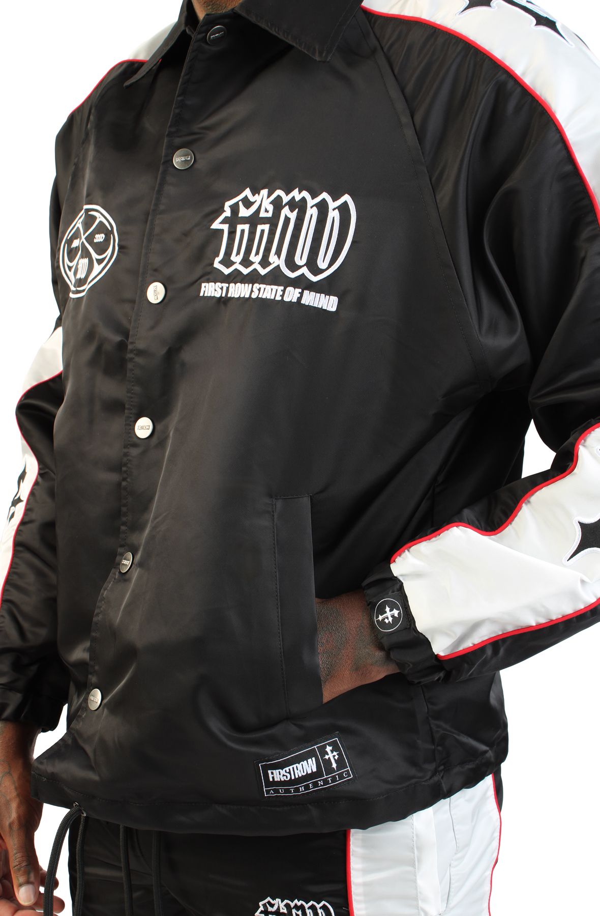 FIRST ROW STATE OF MIND RACER COACH JACKET FRJ4020-BLK - Shiekh