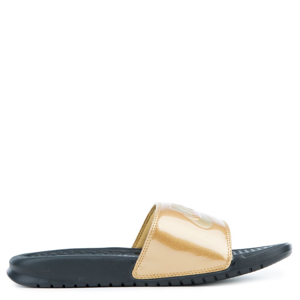 nike benassi gold black