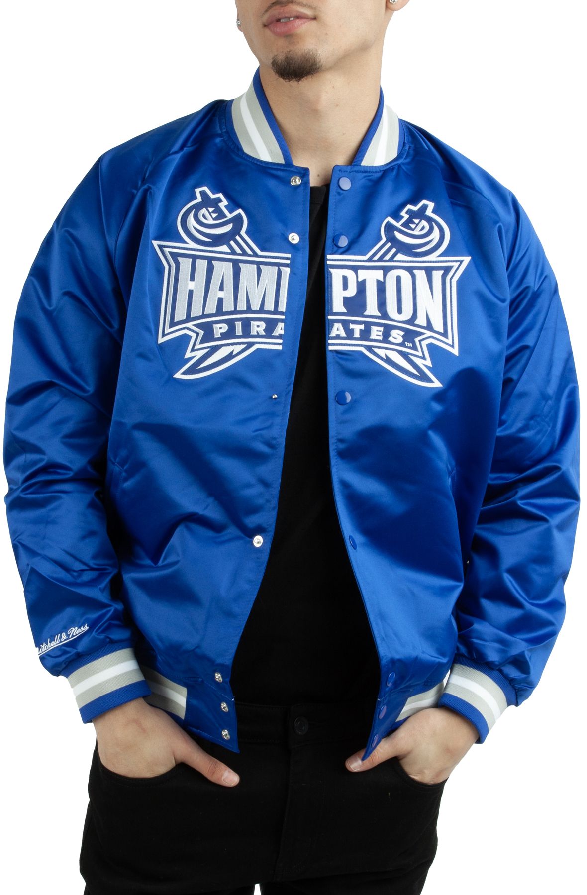 Lightweight Satin Jacket Hampton University - Shop Mitchell & Ness