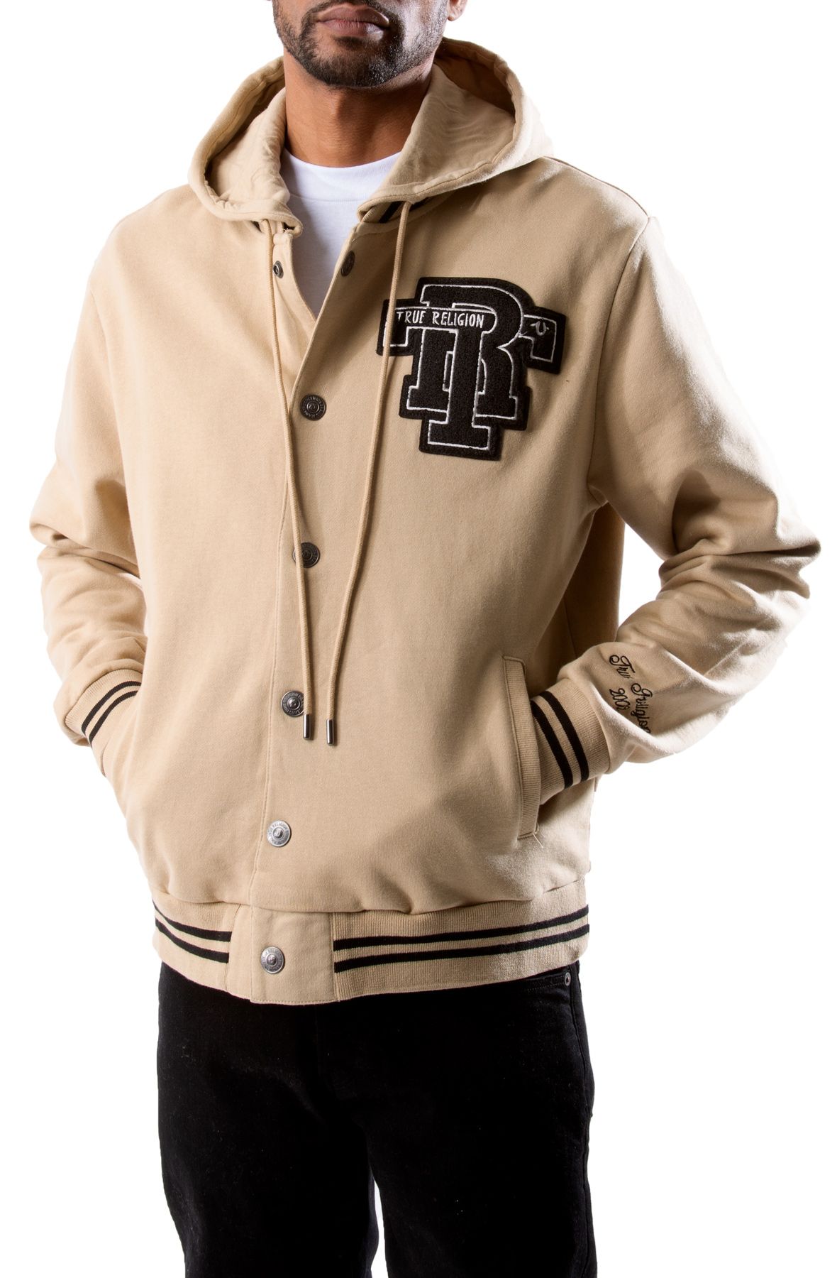 True religion hooded online varsity jacket