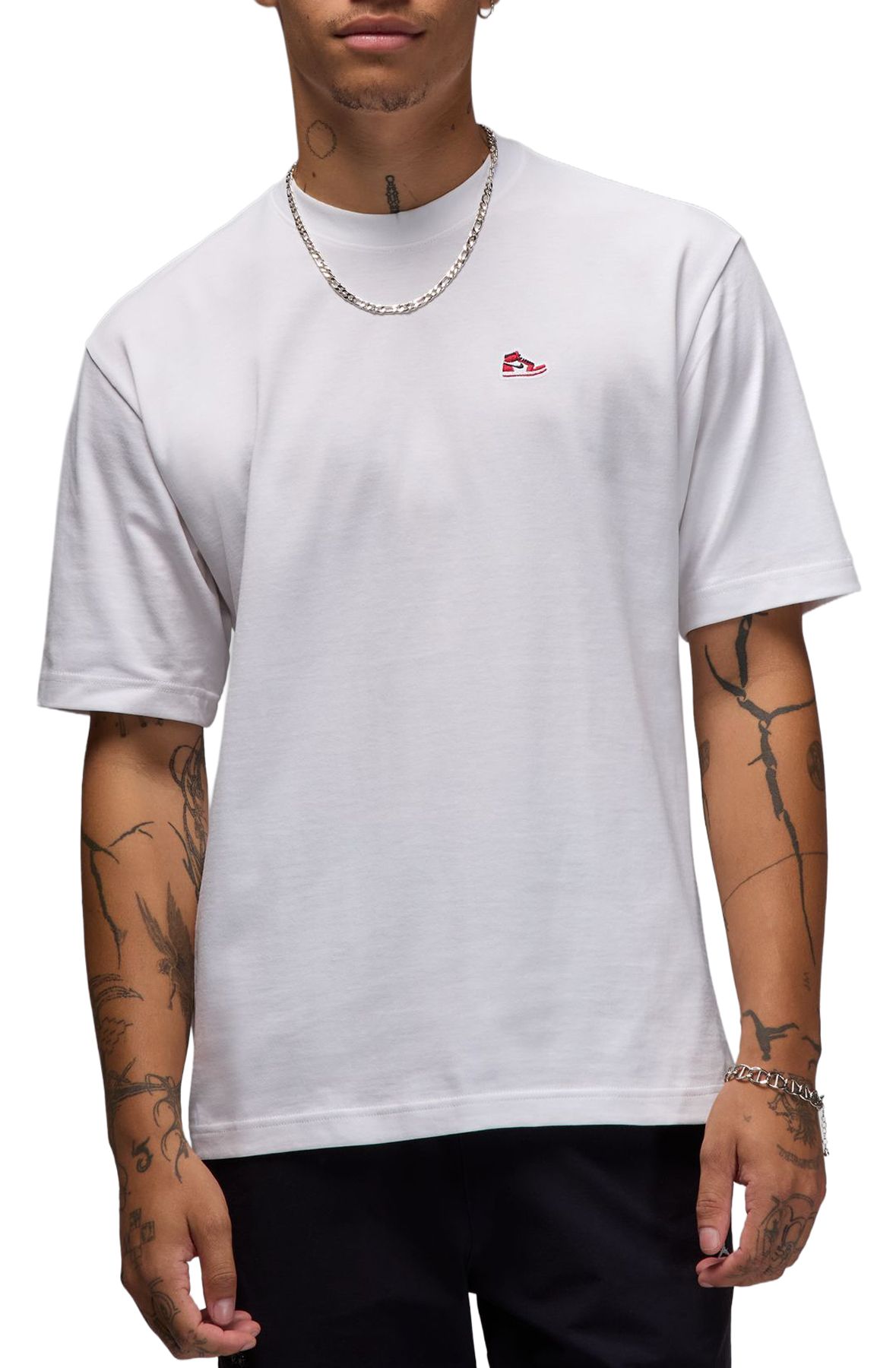 ■Nike■ Jordan Brand Sneaker Patch T-Shirt M White Varsity Jordan Men's Sneaker Patch T-Shirt - White/Varsity Red • Price »