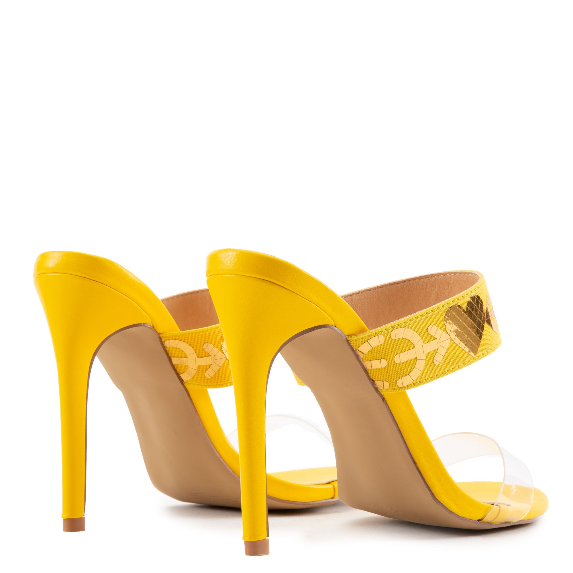 yellow slip on heels