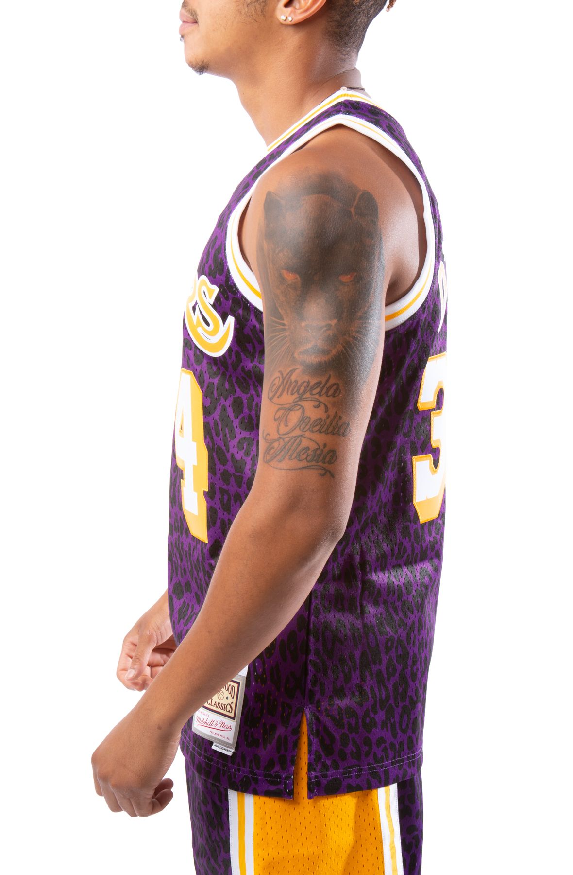  Mitchell & Ness NBA Los Angeles Lakers Wildlife Swingman Jersey Purple Shaquille, XL