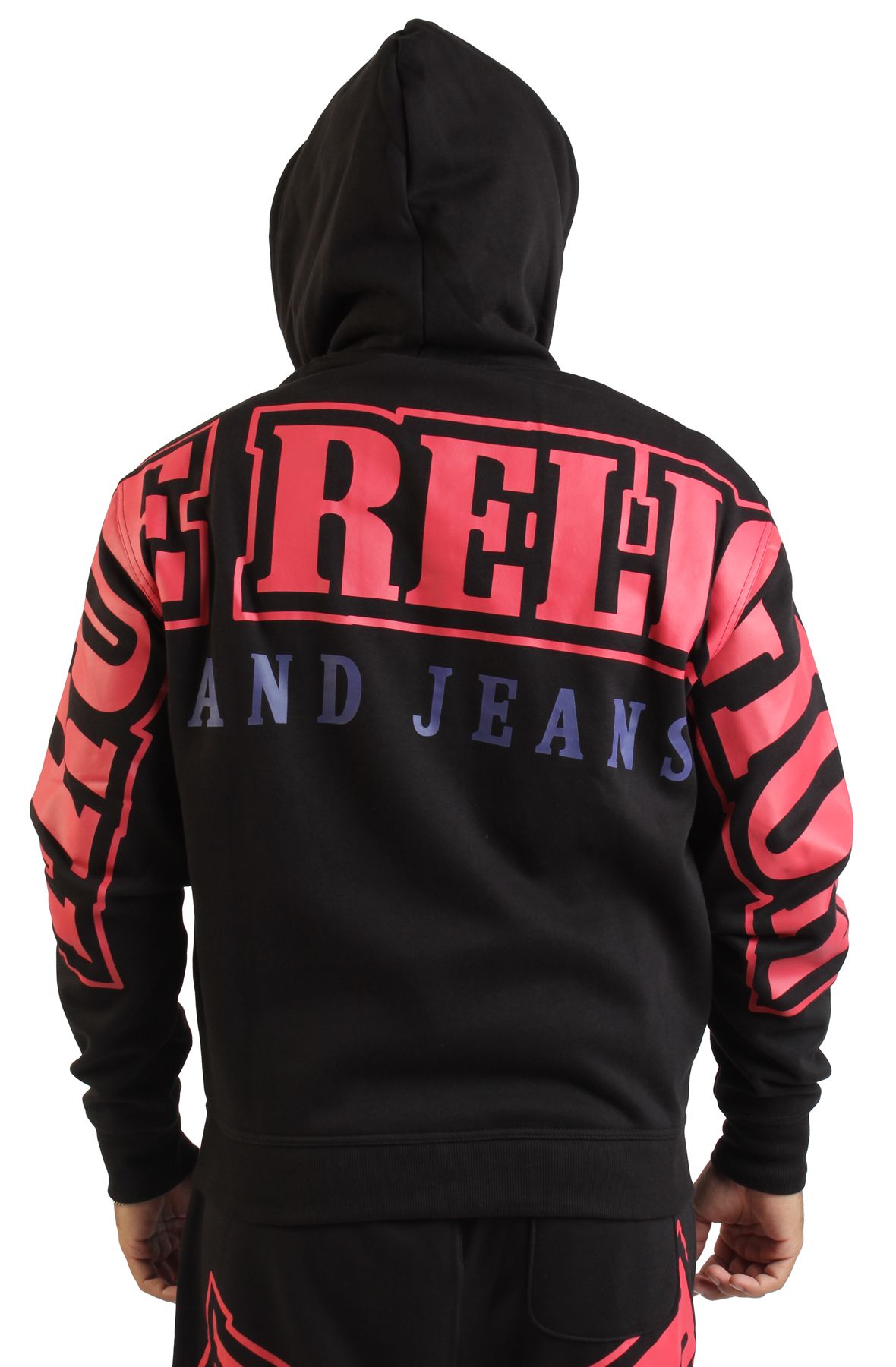 TRUE RELIGION Arched Logo Zip-Up Hoodie 109858-1001 - Shiekh