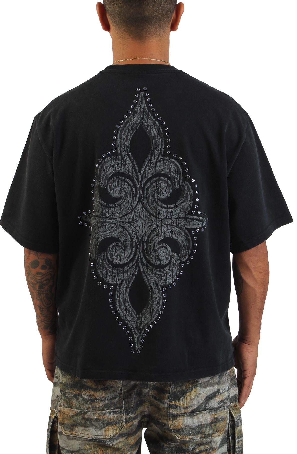 SMOKE RISE Luminous T-Shirt KT25577SK-BLK - Shiekh