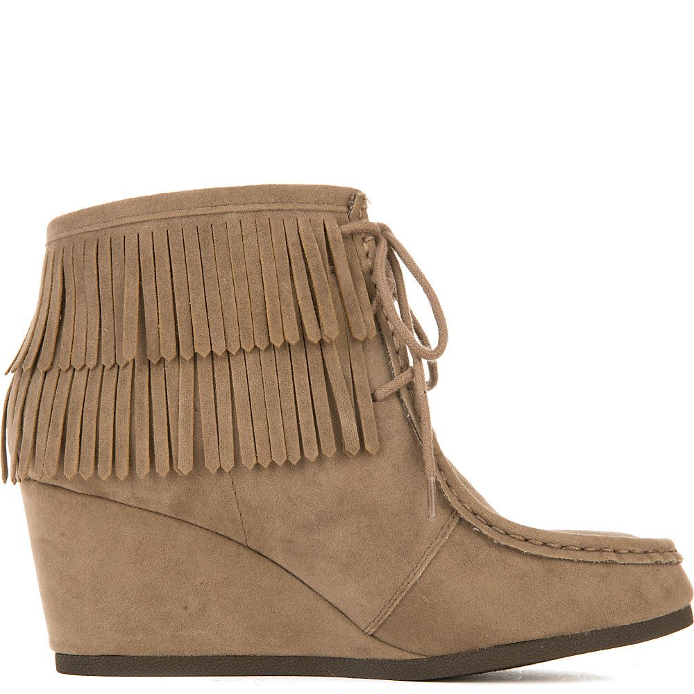 SHIEKH InoutS Wedge Fringe Ankle Boot FD INOUTS/LT TAUPE Shiekh