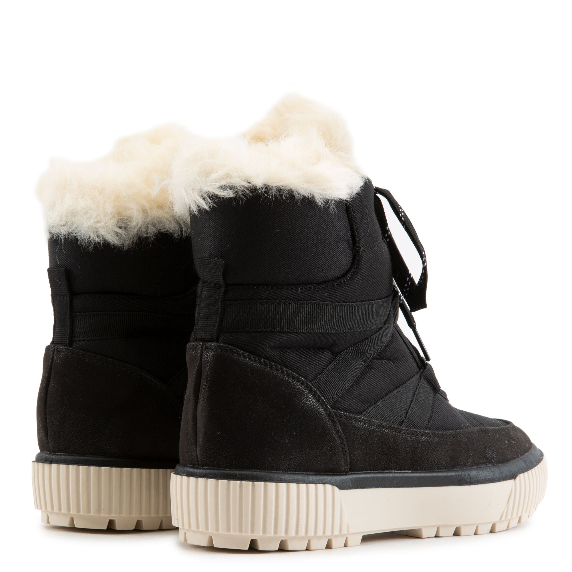 womens lace up boots with fur
