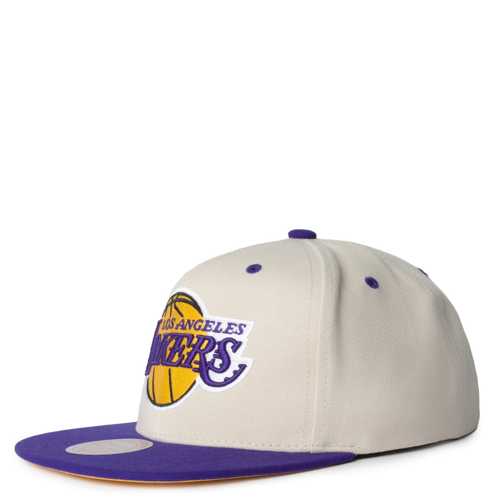 Mitchell & Ness x NBA Lakers Off White Snapback Hat