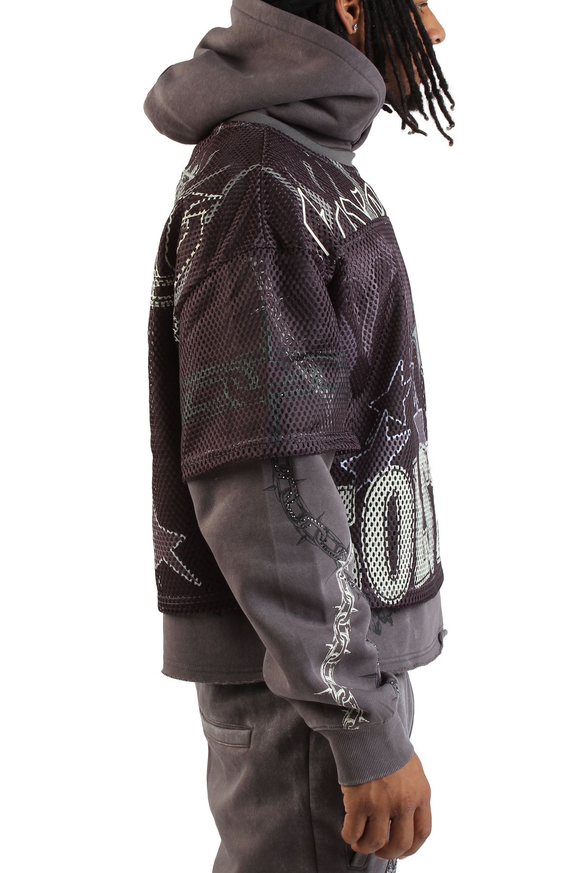 SMOKE RISE Luxe Club Layered Hoodie FO25674SK-TAL - Shiekh