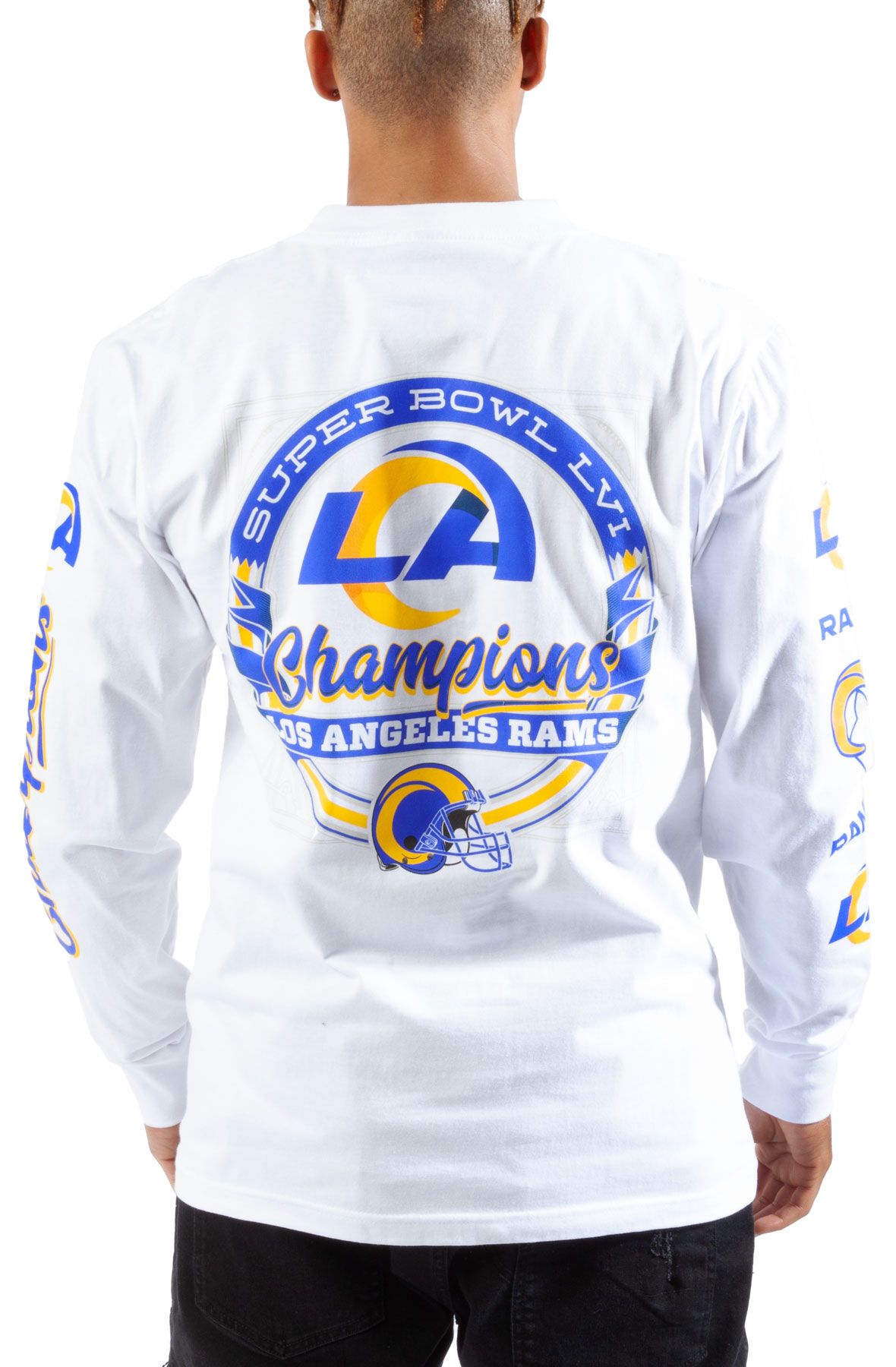 Los Angeles Rams Women's Varsity Lace-Up V-Neck Long Sleeve T-Shirt  Size Large L