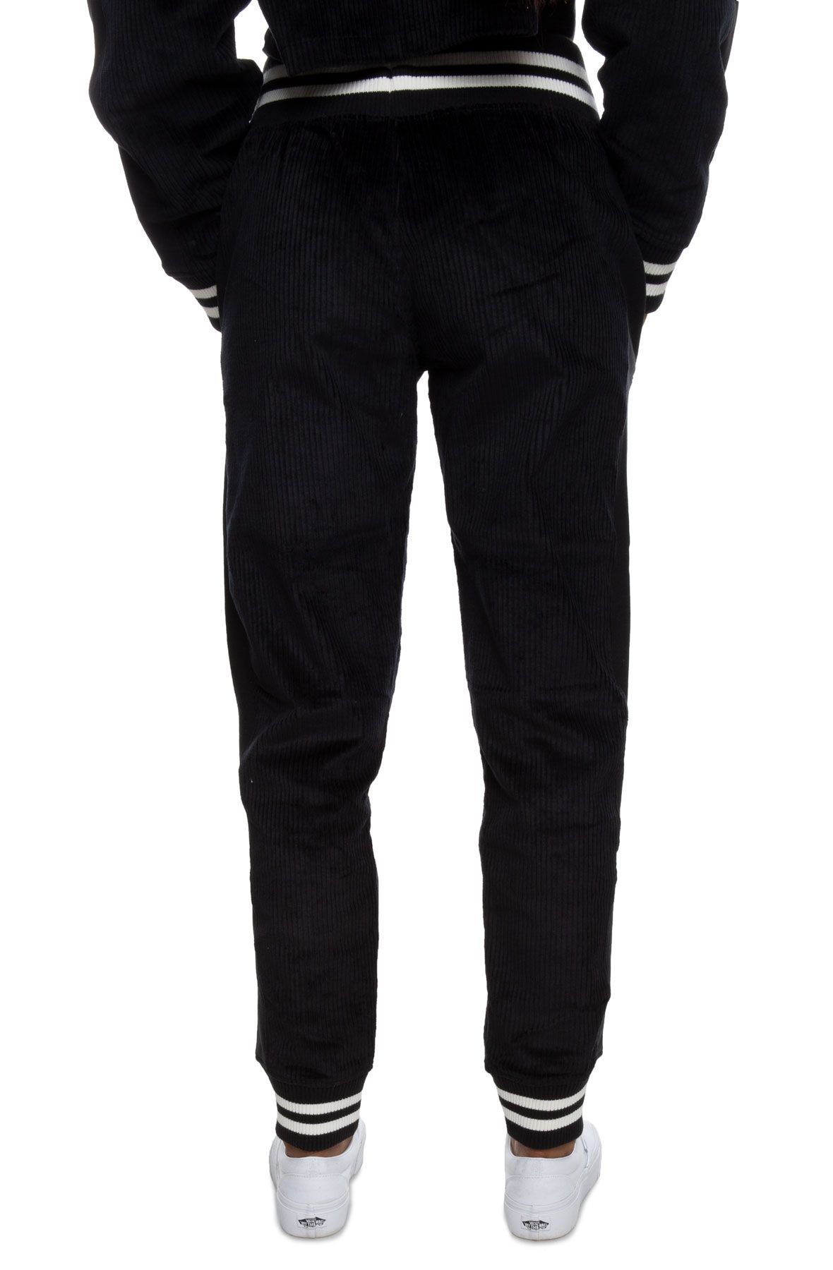 black corduroy joggers