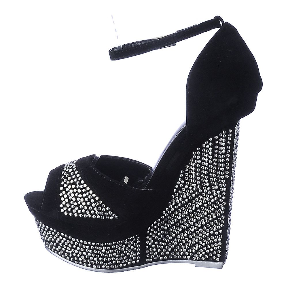 SHIEKH Women's Platform Wedge Dress Shoe 093 093/BLK/GREY Shiekh