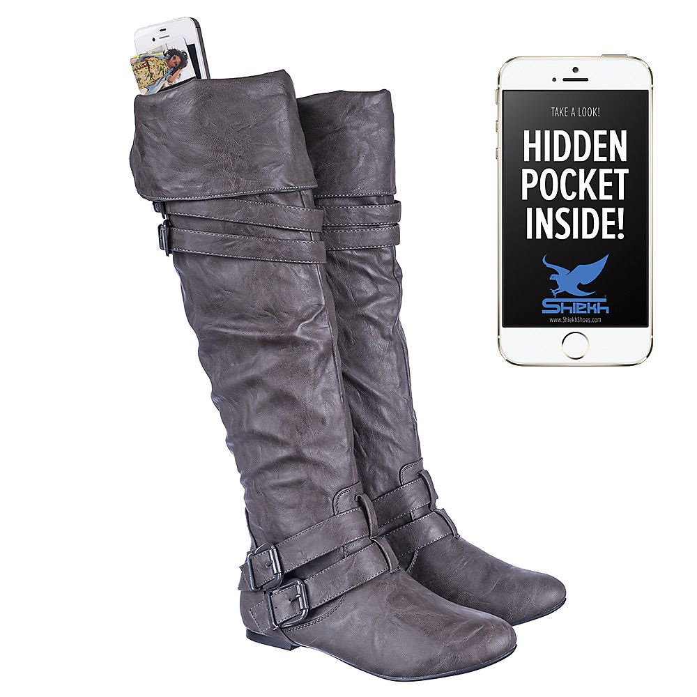 Bottes Mode NAYA Dalia - Taille 7 M (US) - Cuir Suédé Gris - Fermeture Zip - Occasion