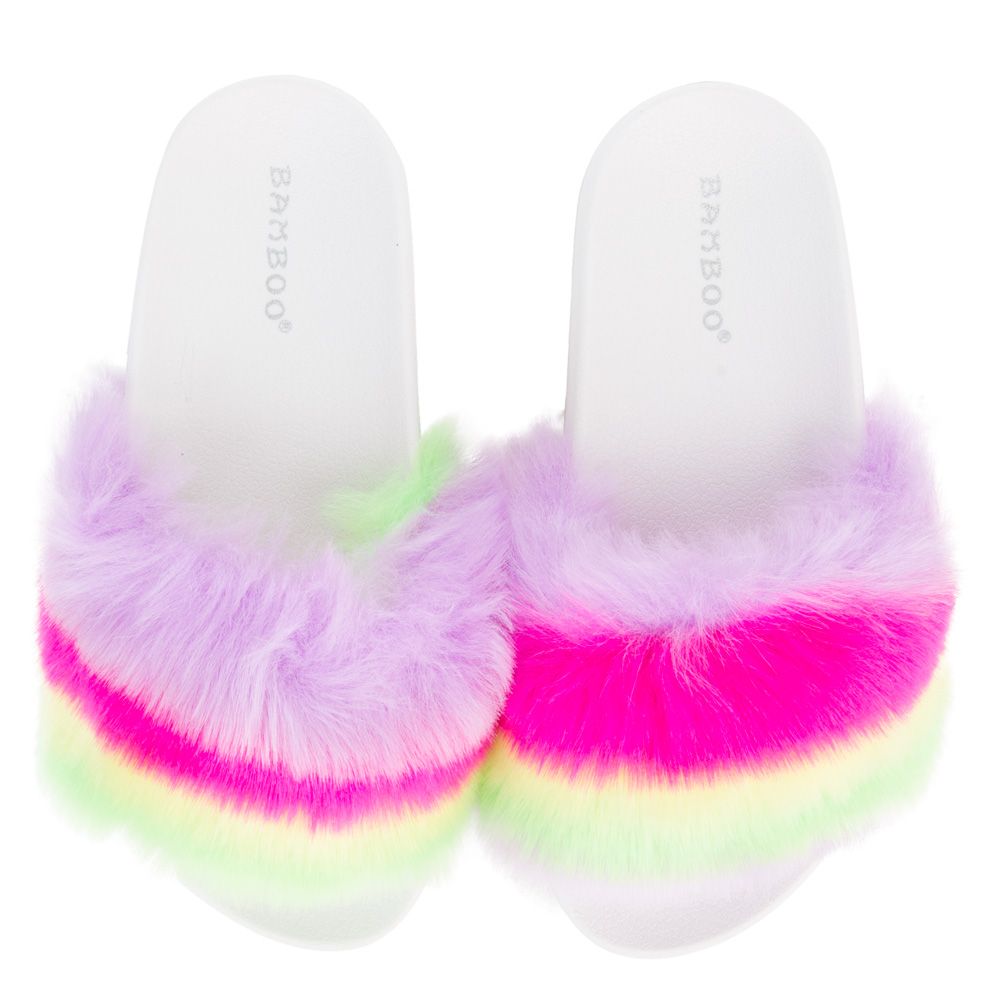 Bamboo best sale fluffy slides